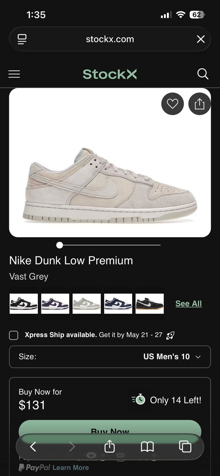 Nike Nike Dunk Low Premium Vast Gray - Mens Size 10 Womens Size 8 Size US 10 / EU 43 - 7 Thumbnail