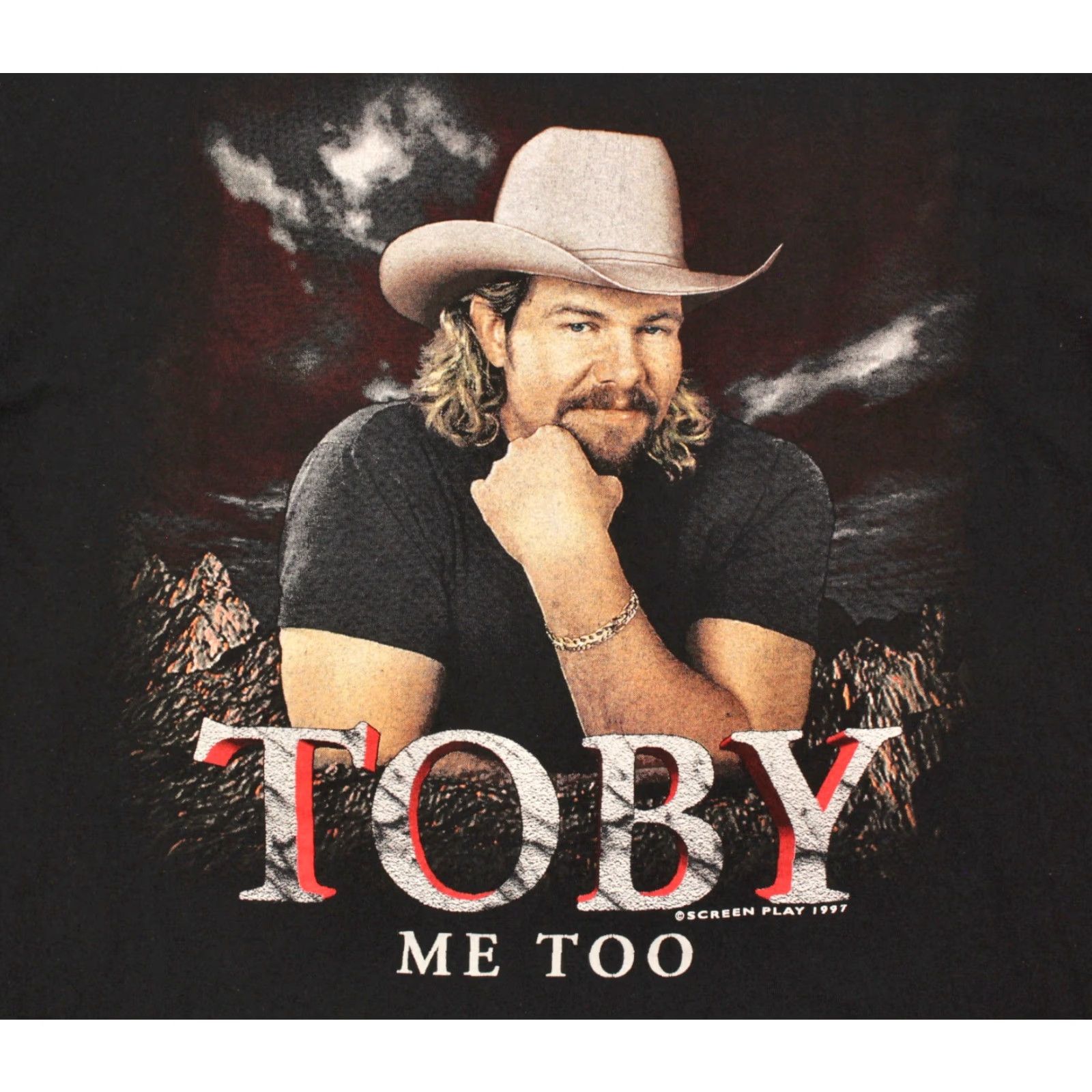 Delta VINTAGE Men’s 1990s Toby Keith Me 2 TShirt '97 XL Black 90s Country Graphic Tee Mens Size US XL / EU 56 / 4 - 3 Thumbnail