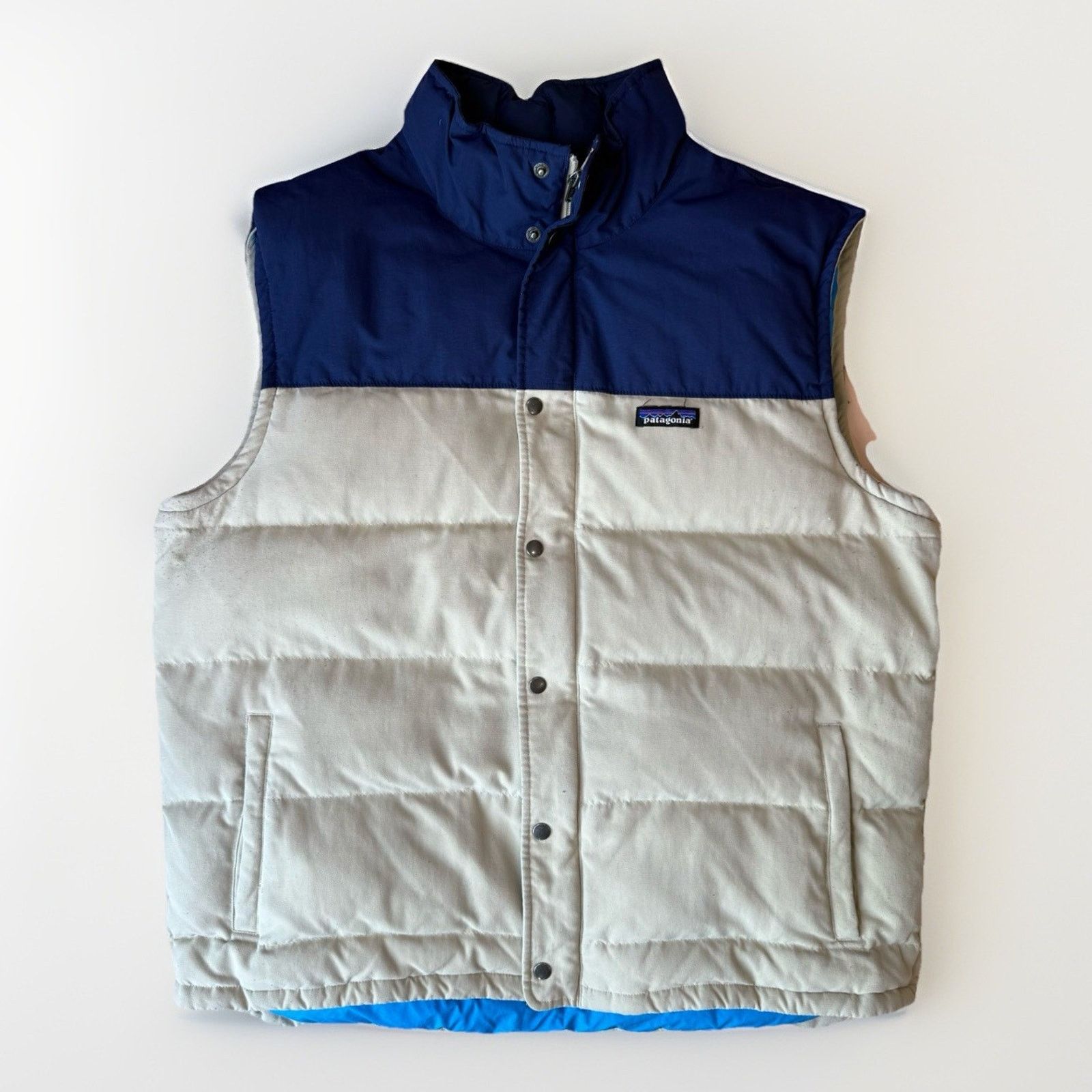 Patagonia Patagonia Bivy Down Vest XL Khaki Blue Full Zip Puffer Size US XL / EU 56 / 4 - 1 Thumbnail