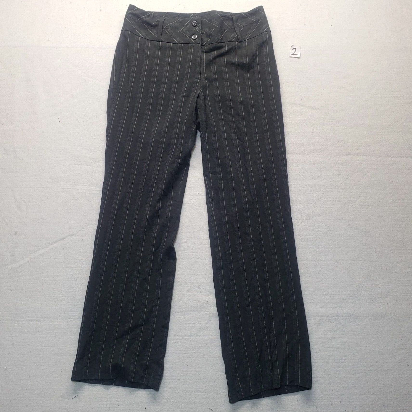 Vintage Nash International Gray Pinstriped Dress Pants Adult Women's Size 12 Size 34" / US 12 / IT 48 - 2 Thumbnail
