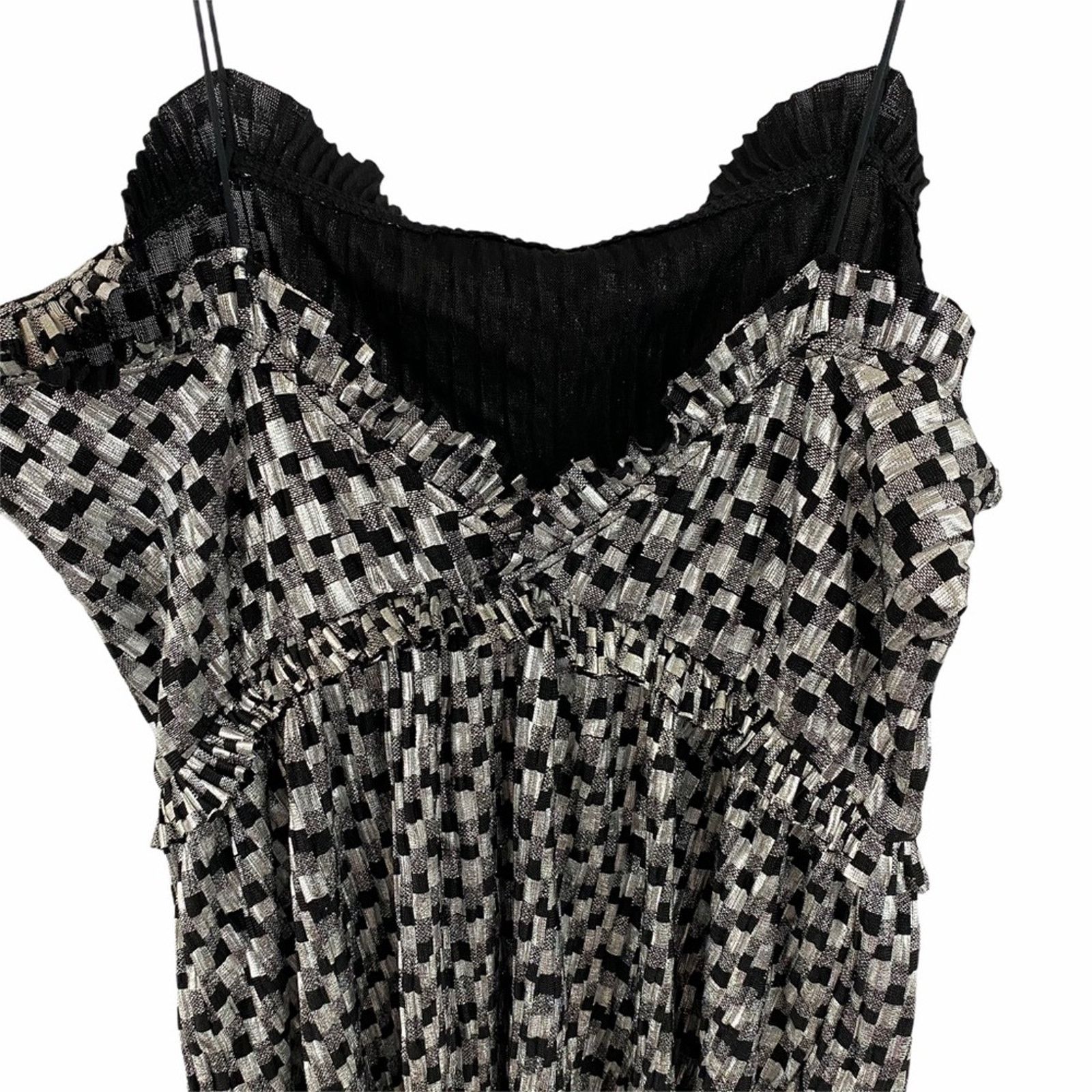 Zara Zara Metallic Silver Black Cocktail Mini Dress Size Large Size L / US 10 / IT 46 - 4 Thumbnail