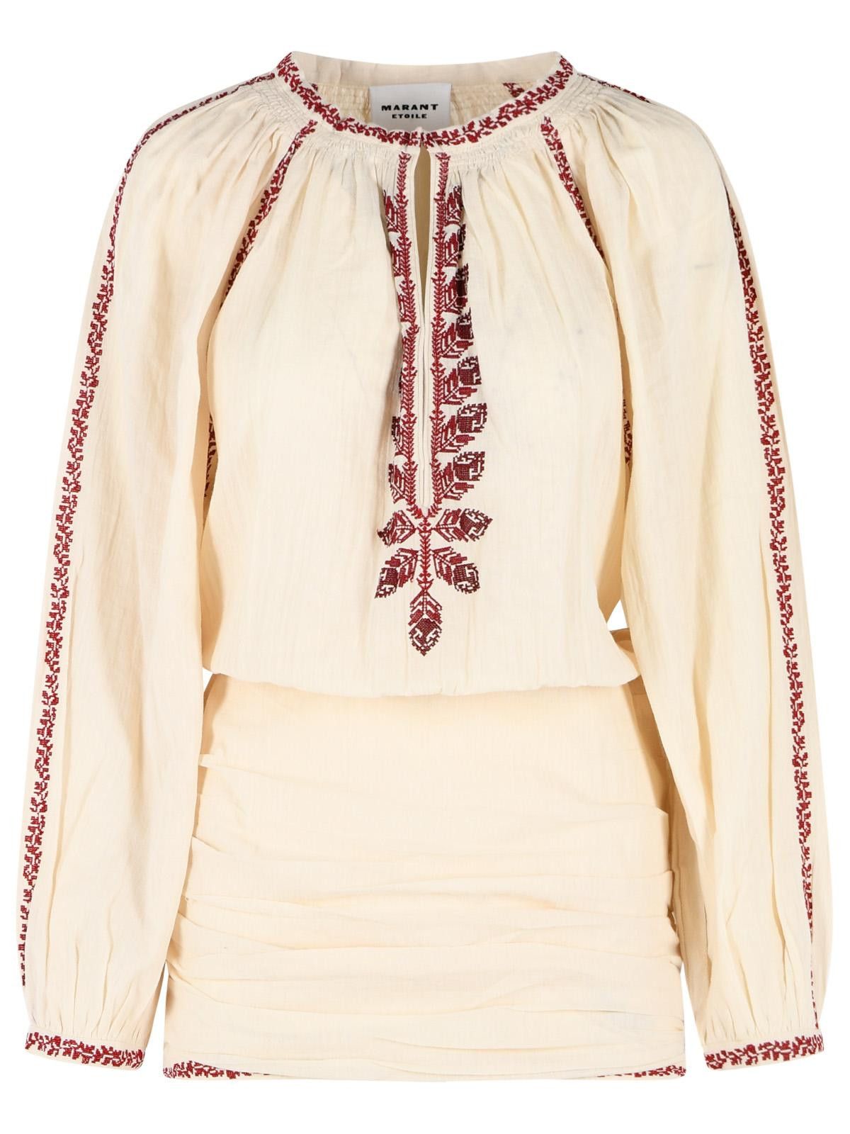 Isabel Marant Etoile ISABEL MARANT ETOILE 'Ludy' Short Dress In Beige And Red Cotton Size S / US 4 / IT 40 - 1 Thumbnail