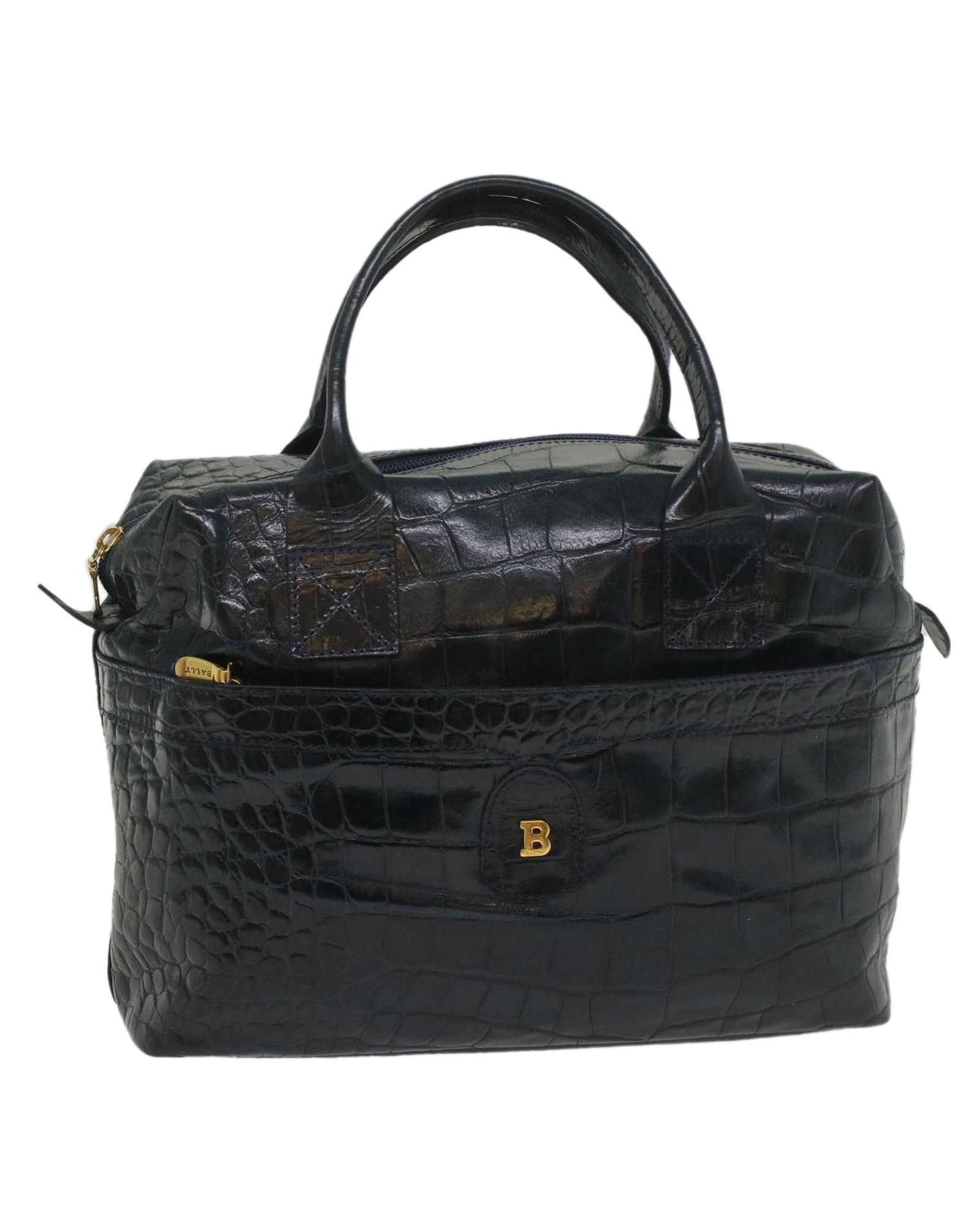 image of Bally Leather Navy Hand Bag, Women's