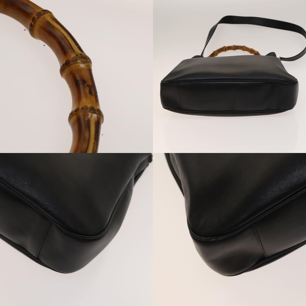 Gucci GUCCI Bamboo Shoulder Bag Leather Black Gold 001 1998 001 Size ONE SIZE - 10 Thumbnail