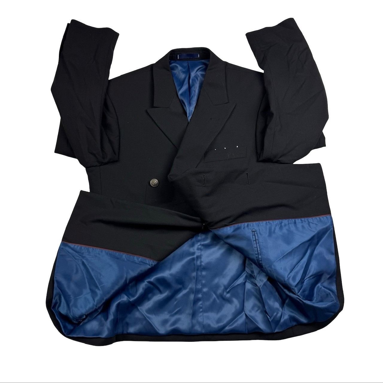 Paul Fredrick Paul Fredrick Men's 100% Wool Double Breasted Metal Button B Size 40S - 3 Thumbnail
