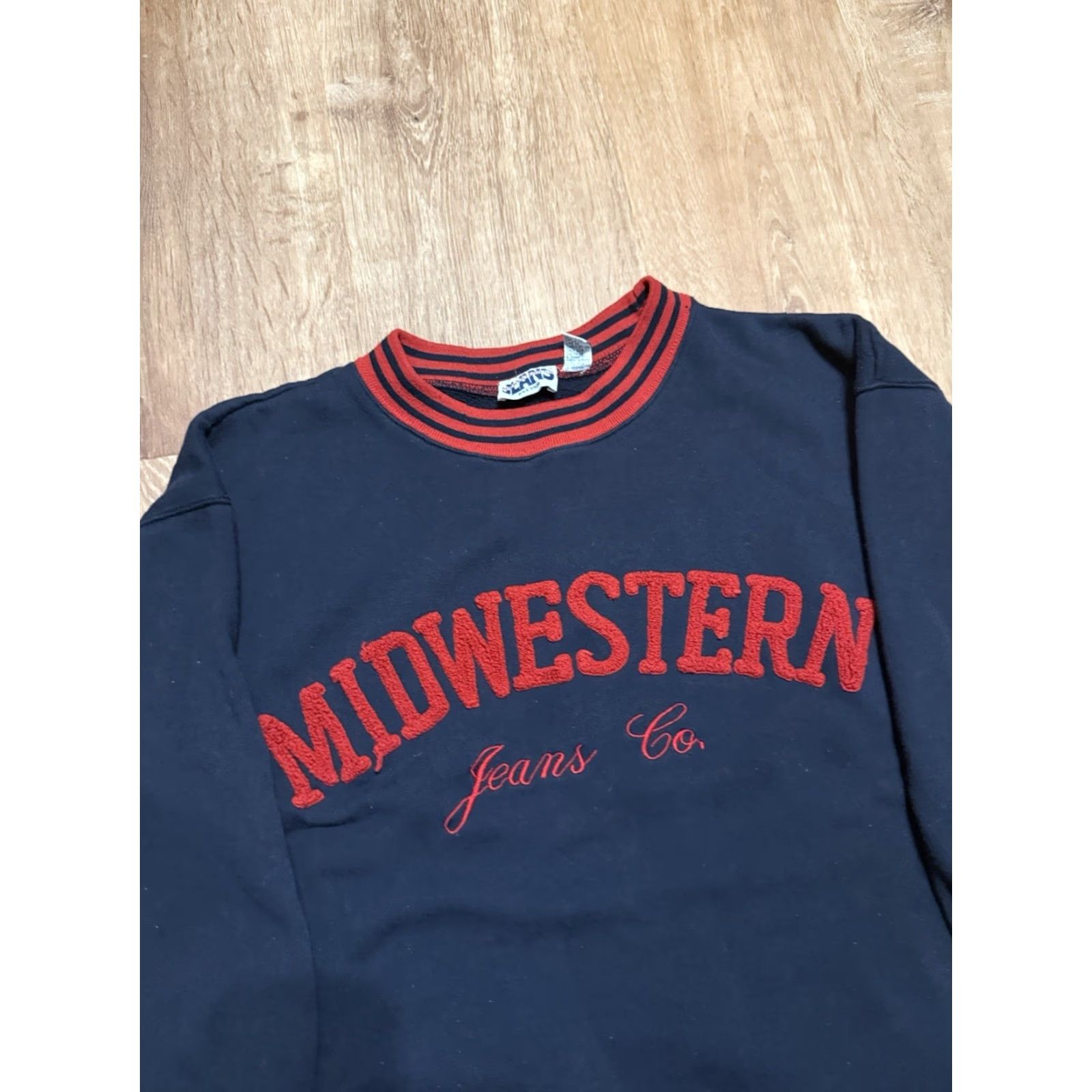 CO VINTAGE Midwestern Jeans Co Sweatshirt Crewneck Mens Medium Black 90s Pullover Sweatshirt Mens, 90s Vintage, Black, M Size US M / EU 48-50 / 2 - 5 Thumbnail