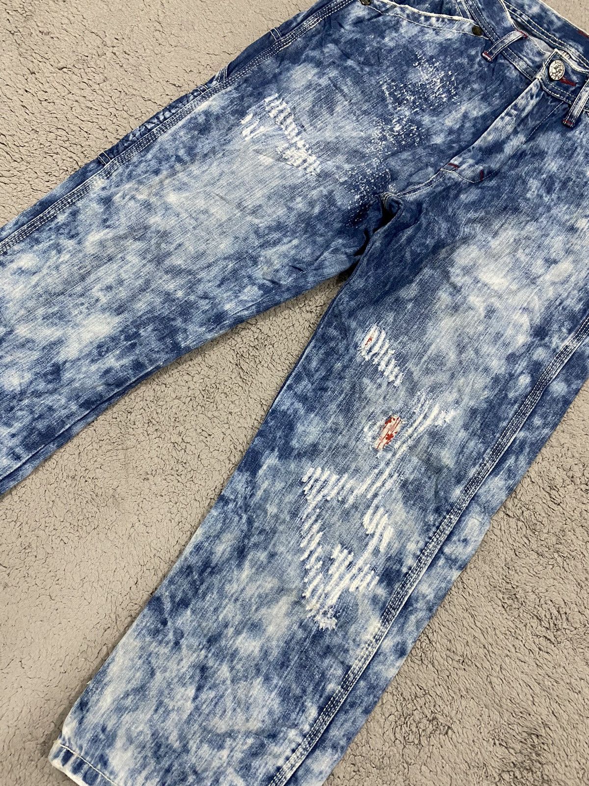 If Six Was Nine Japanese Brand Patchwork Acid Wash Denim Size US 31 - 8 Thumbnail