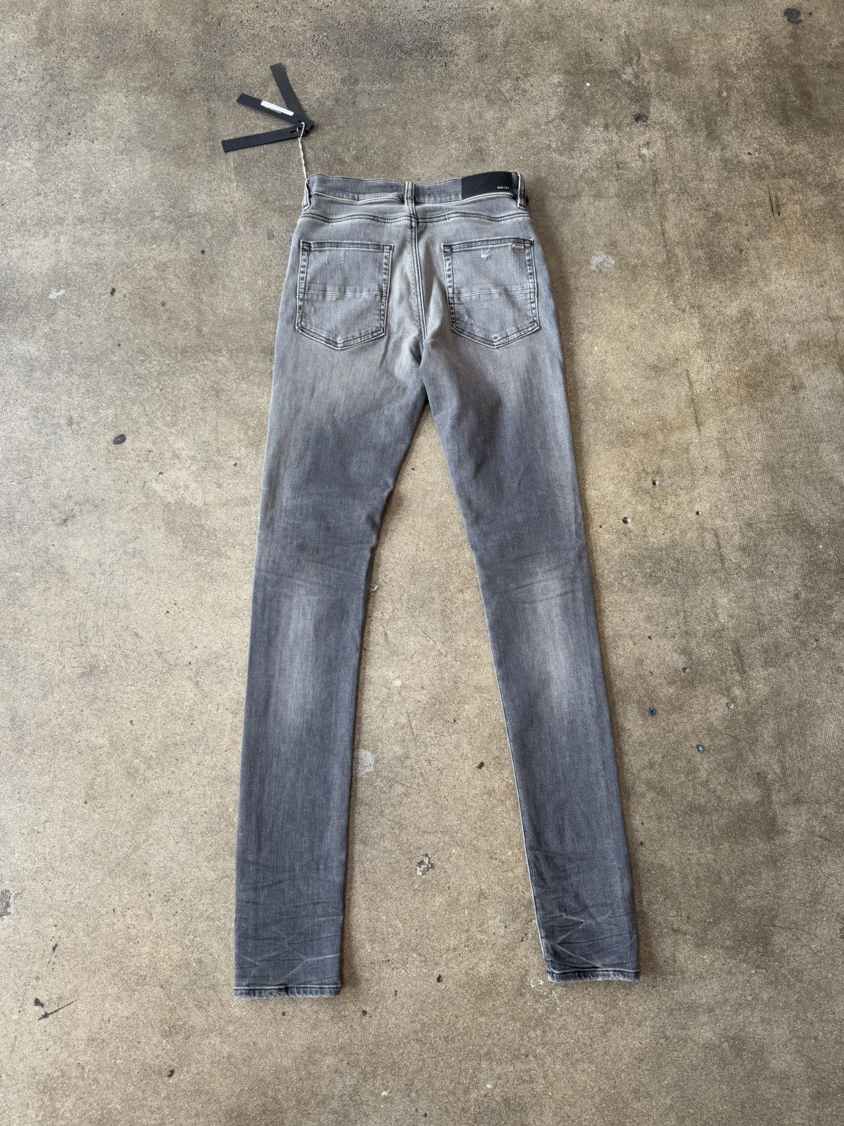 Amiri AMIRI MX1 BROWN ULTRA SUEDE REPAIR JEANS VINTAGE GREY DENIM Size US 29 - 2 Thumbnail