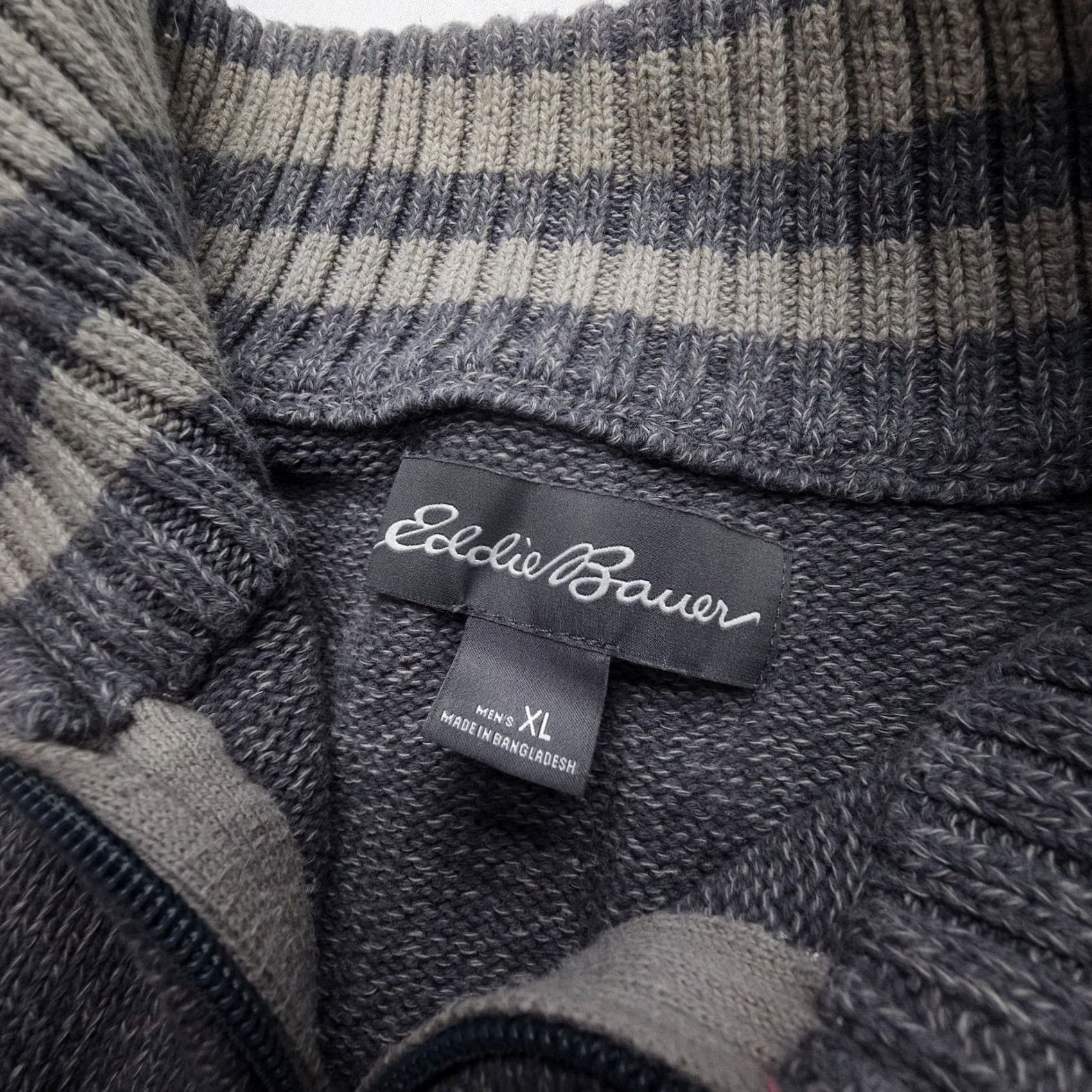 Eddie Bauer Eddie Bauer 1/4 Zip Knit Sweater Mens XL Gray Heavy 100% Cotton Outdoor Mock Neck Pullover Size US XL / EU 56 / 4 - 3 Thumbnail