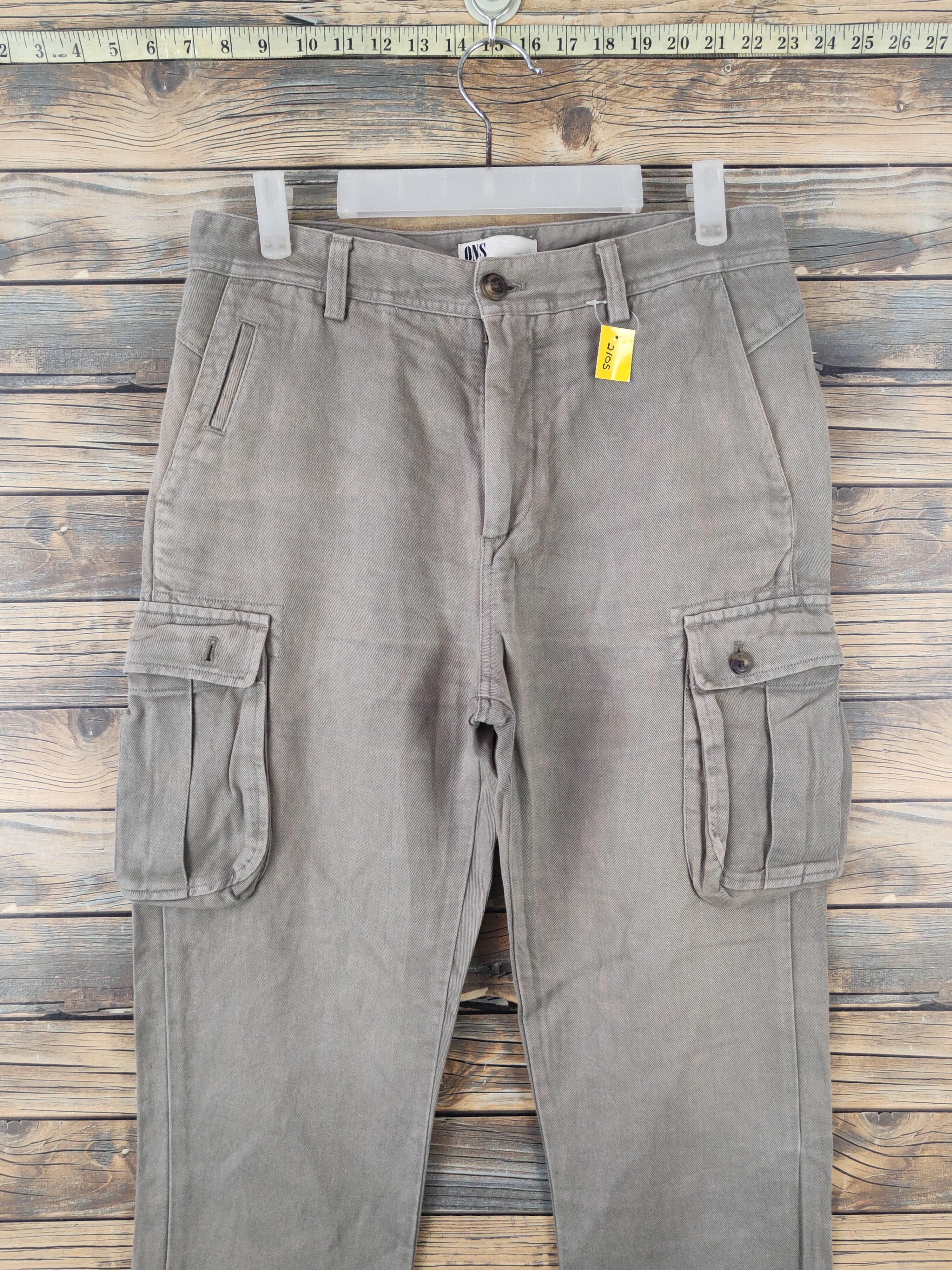 ONS DL Ons Olive Faded Multipocket Cargo Pants #2105 Size US 30 / EU 46 - 2 Thumbnail