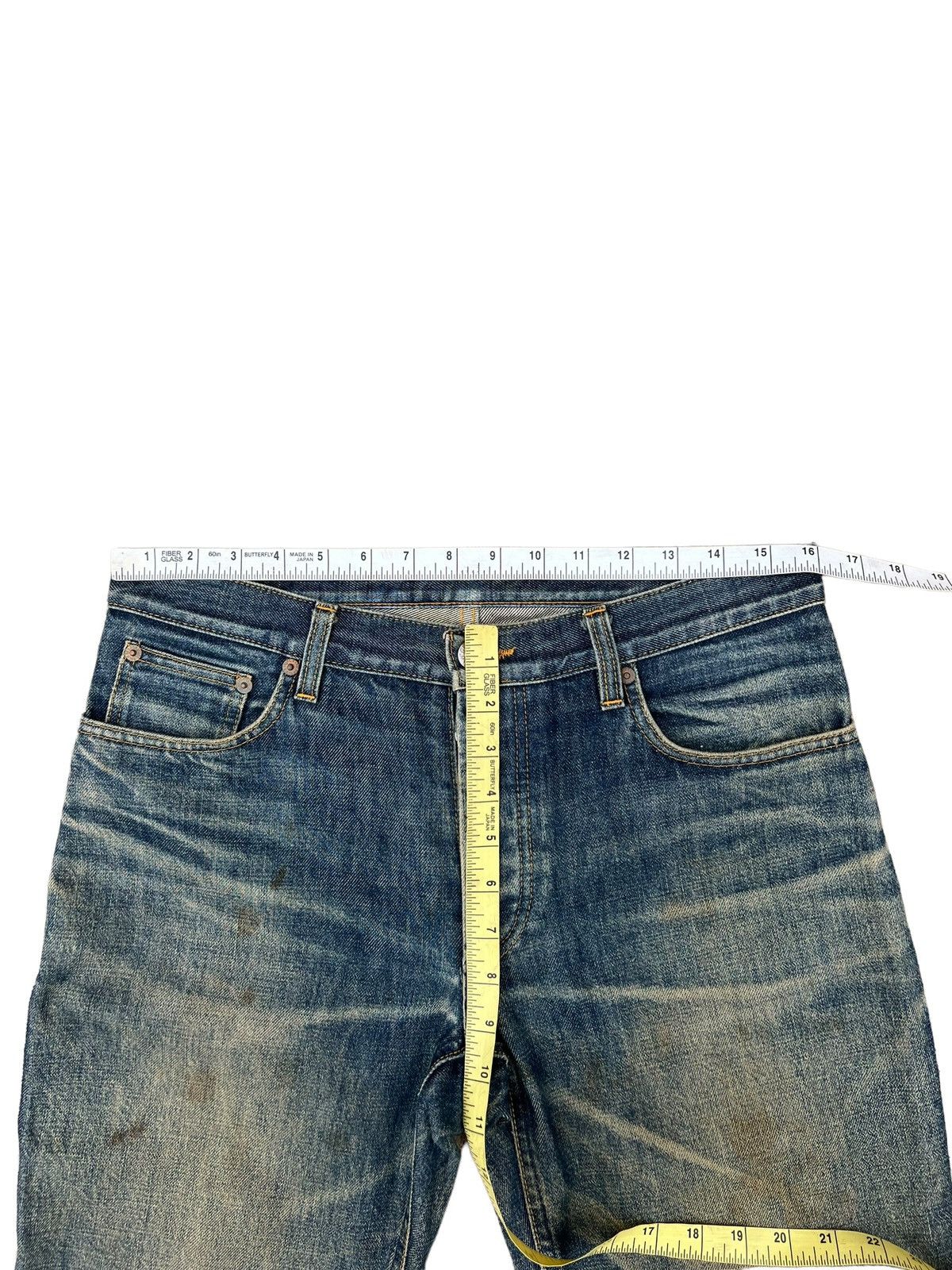 Helmut Lang Vintage 1997 Helmut Lang Mud Denim Dirty Trashed Jeans Size US 31 - 3 Thumbnail