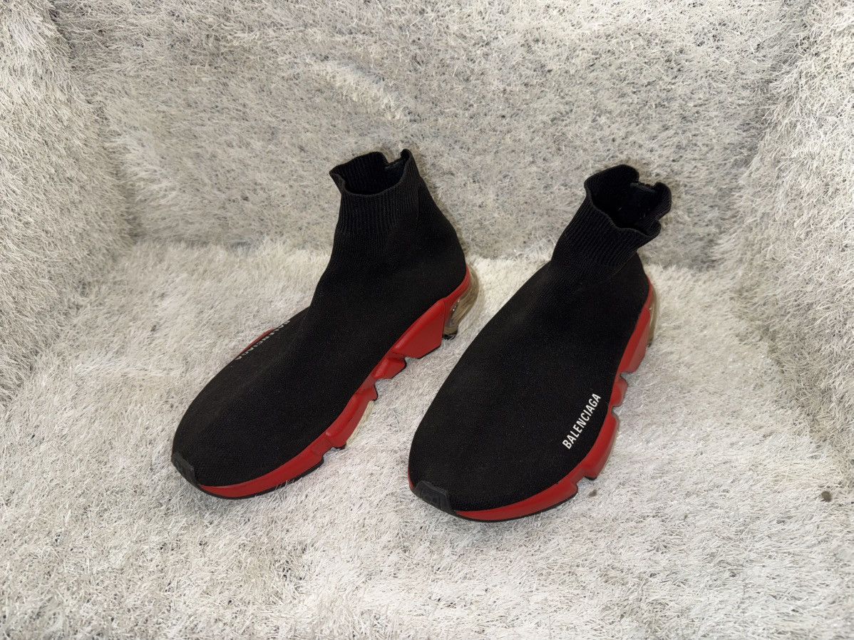 Balenciaga Balenciaga Speed Clear Sole Trainer 'Black Red' Size US 8 / EU 41 - 6 Thumbnail