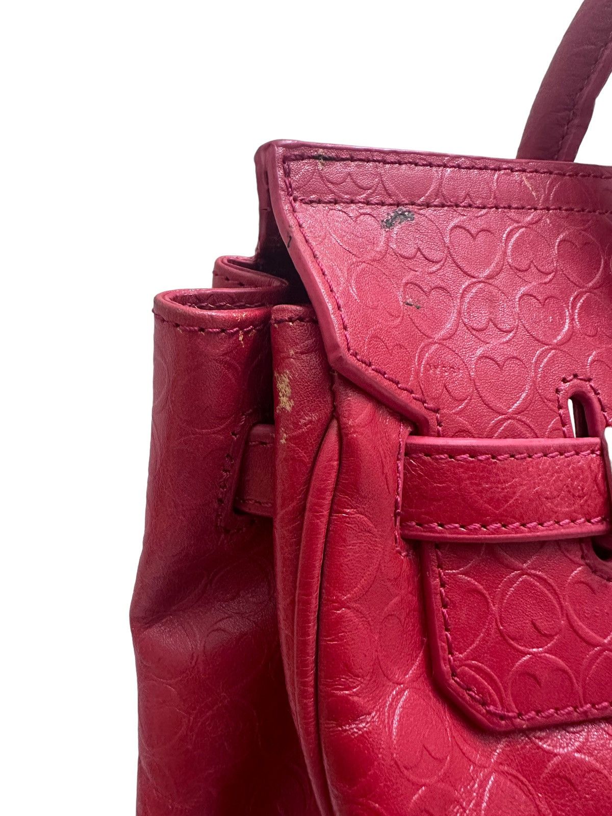 Handmade RARE ‼️ Leather Red ‘Birkin’ Bag Size ONE SIZE - 10 Thumbnail