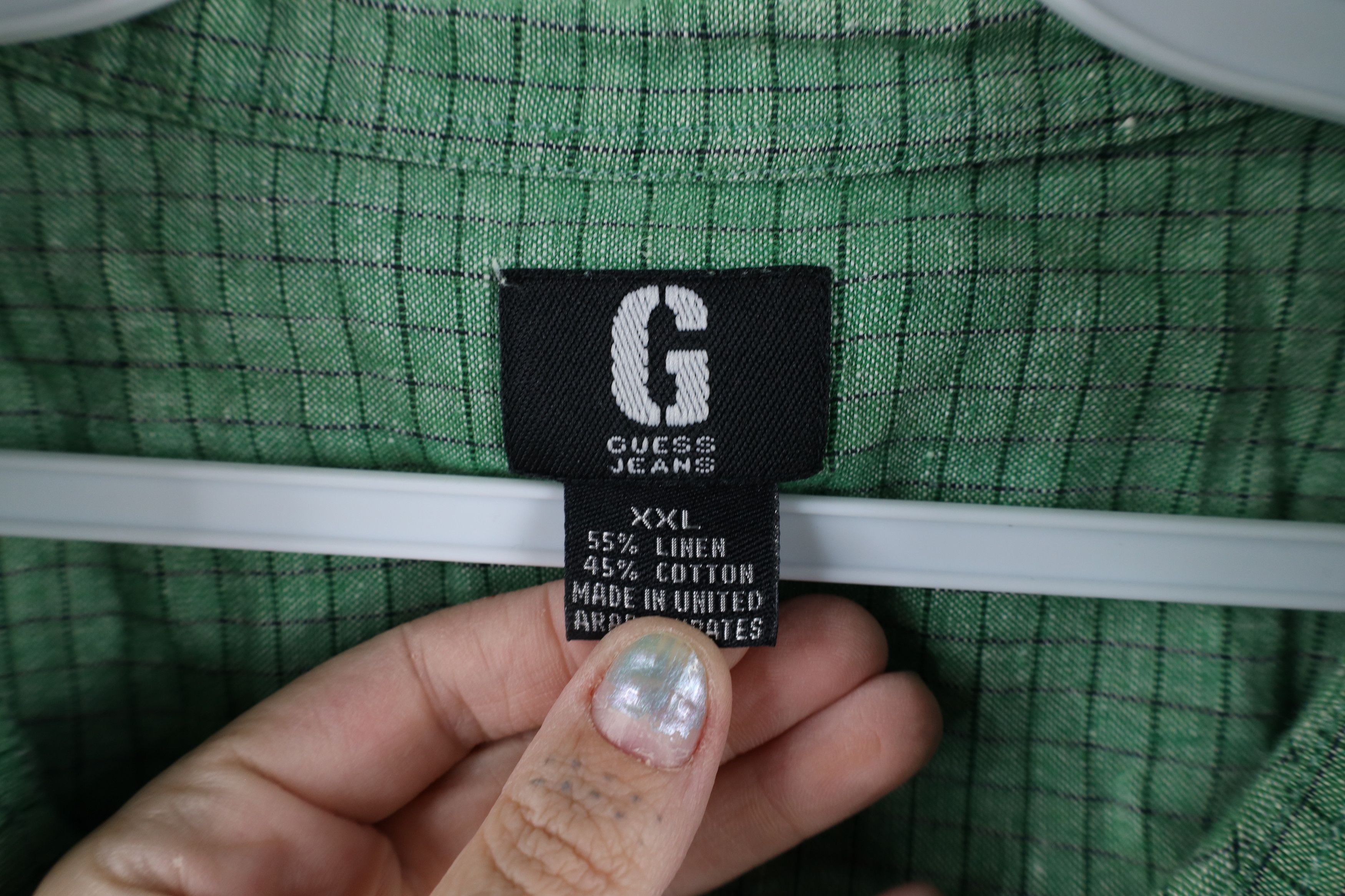 Guess × Vintage Vintage 90s Guess Jeans Short Sleeve Button Shirt Green Size US XXL / EU 58 / 5 - 6 Thumbnail