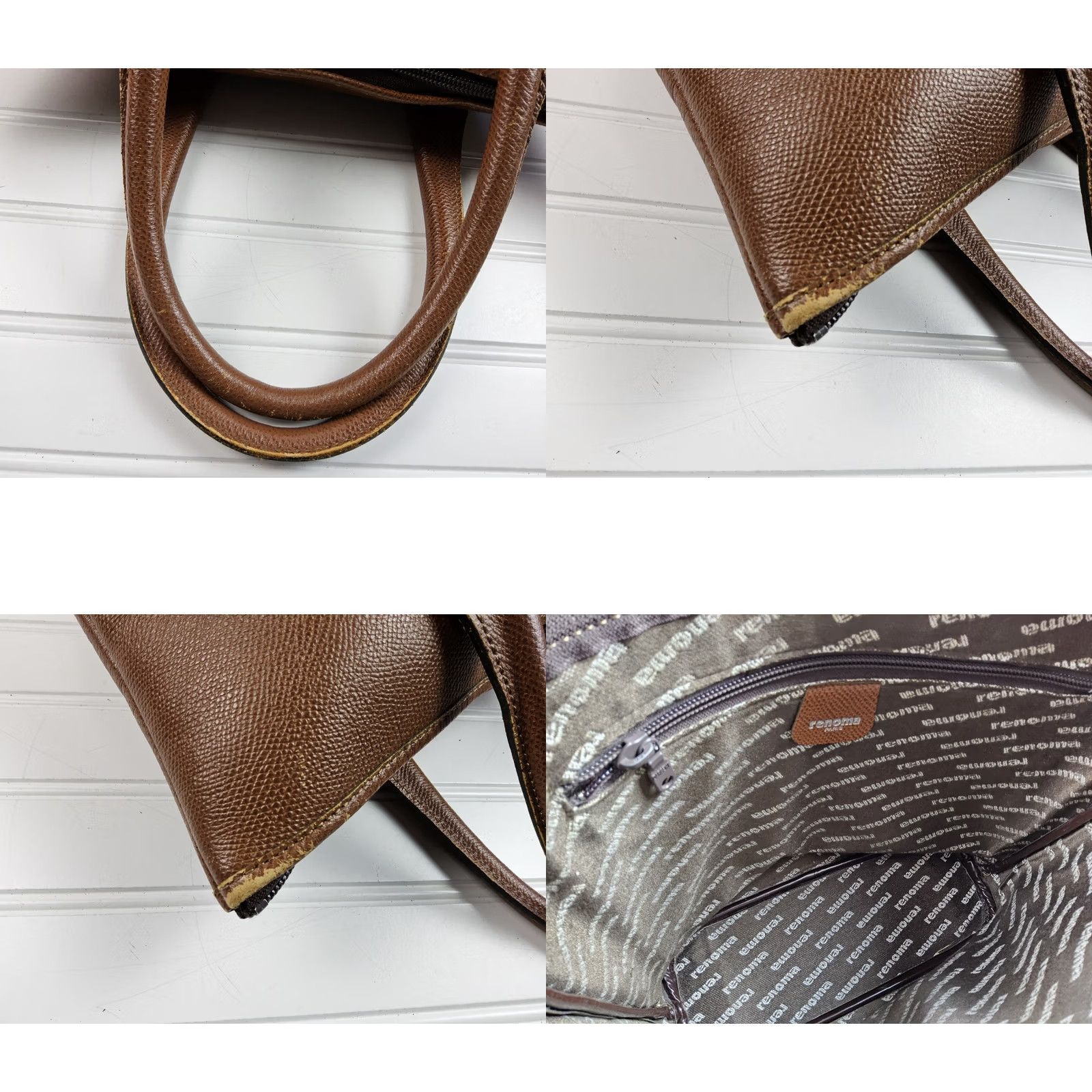 Vintage Renoma Paris Leather Satchel Handbag Brown Womens Size ONE SIZE - 9 Thumbnail
