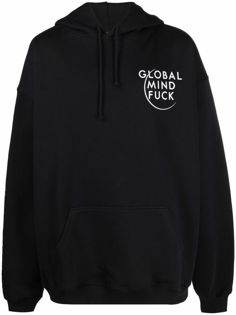 【関税込み】VETEMENTS ブラック Global Mind Fuck T シャツ VETEMENTS: Black 'Global Mindfuck' T-Shirt | SSENSE 日本