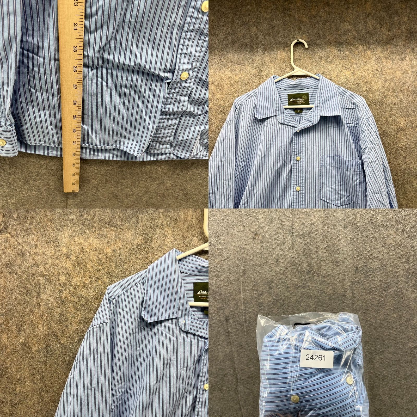 Eddie Bauer VINTAGE Eddie Bauer Shirt Men XLT Blue Striped Button-Down Collared Long Sleeve Casual/Business/Workwear Size US XL / EU 56 / 4 - 8 Thumbnail