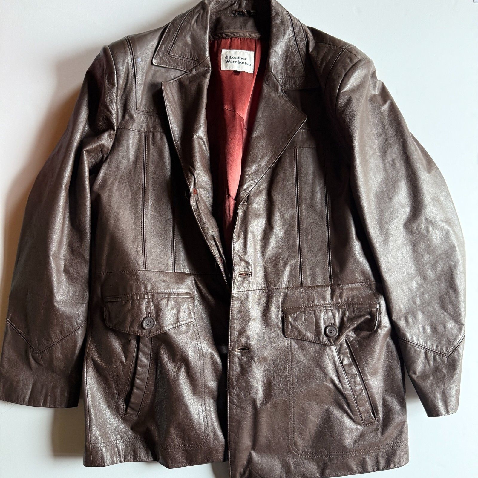 The Leather Shop Vintage Brown Leather Coat by The Leather Warehouse Size 44 Size US L / EU 52-54 / 3 - 1 Thumbnail