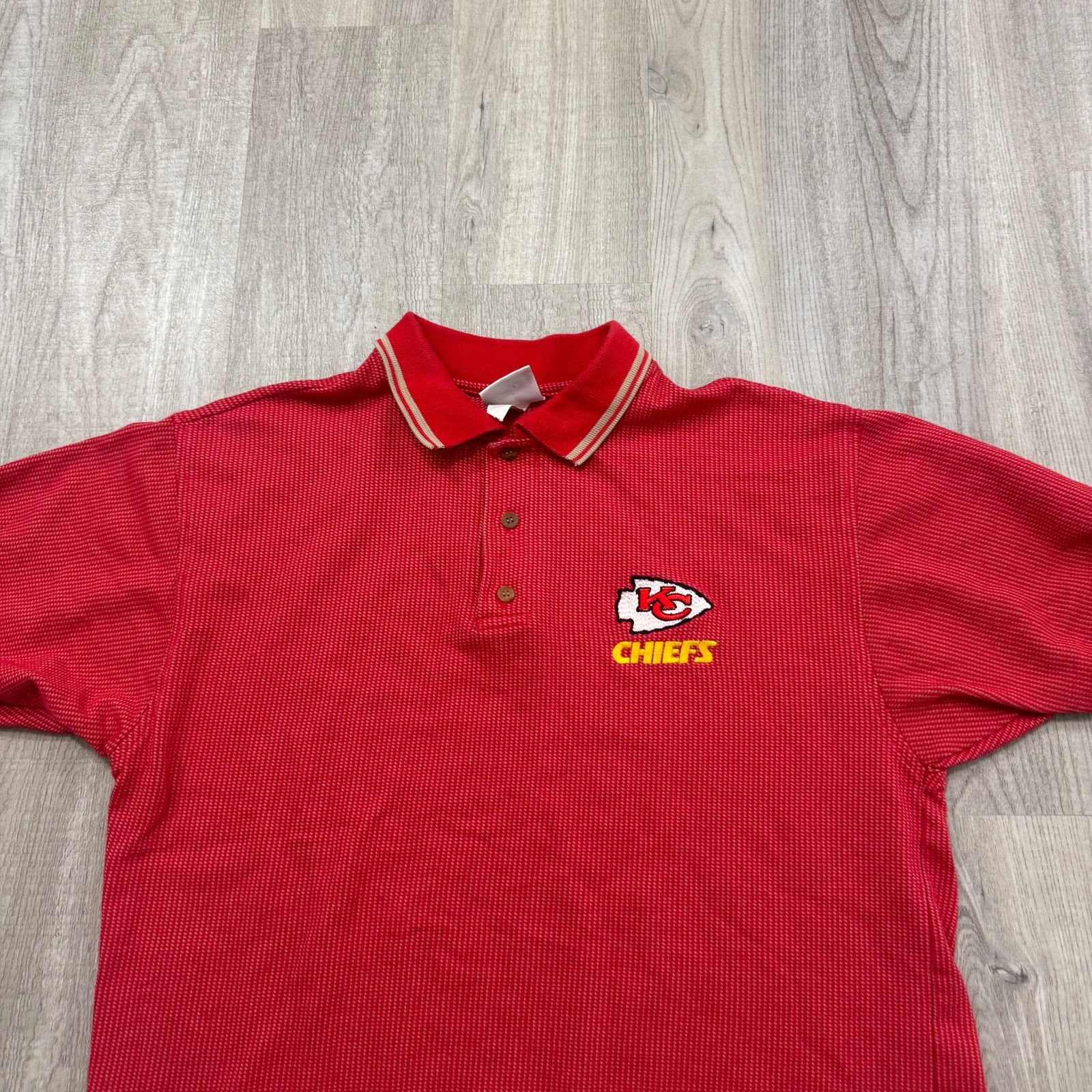 Vintage Vintage Kansas City Chiefs Polo Shirt Men's Medium Red Size US M / EU 48-50 / 2 - 2 Thumbnail
