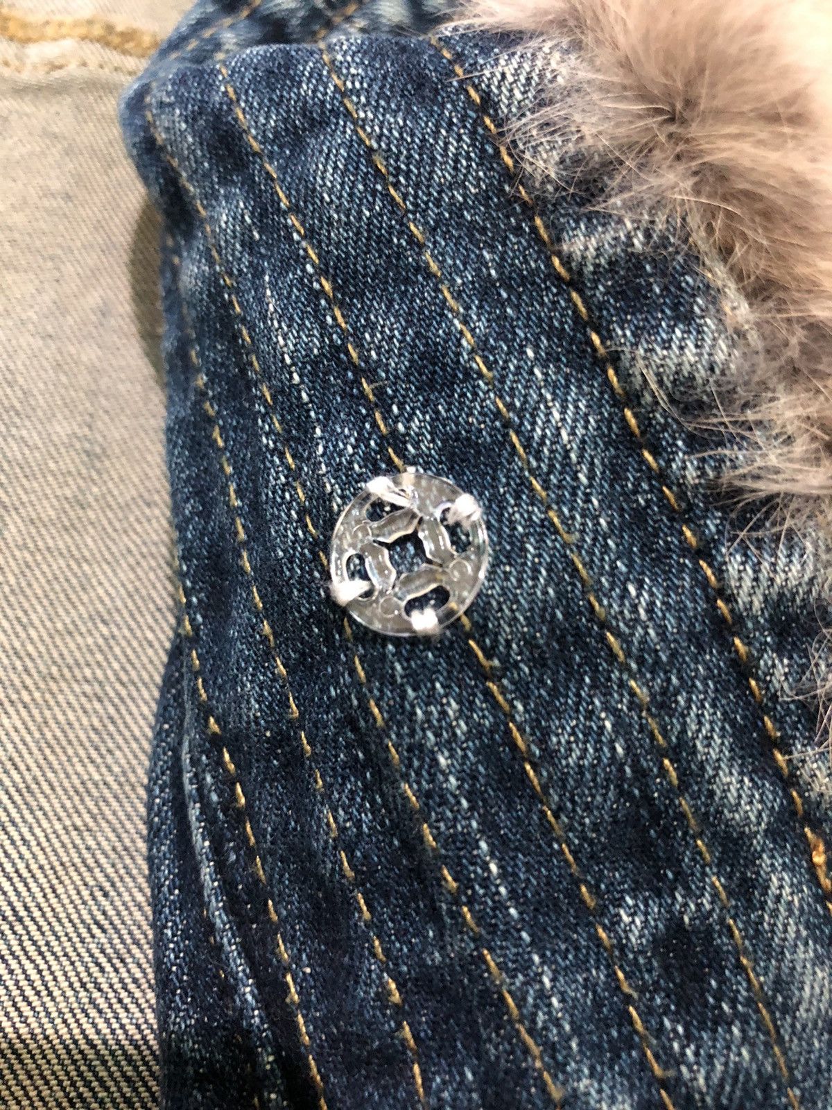 Vintage Encourager Japanese Brand Foxy Denim Jacket n Fur Rabbit Size S / US 4 / IT 40 - 10 Thumbnail
