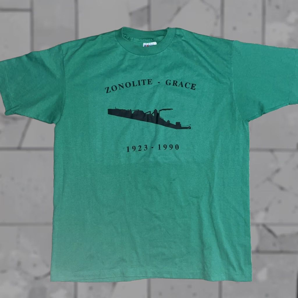 Vintage VINTAGE SINGLE STITCH T-Shirt Green USA Ship Mens XL Zentolite Grace Zonolite? Size US XL / EU 56 / 4 - 1 Thumbnail