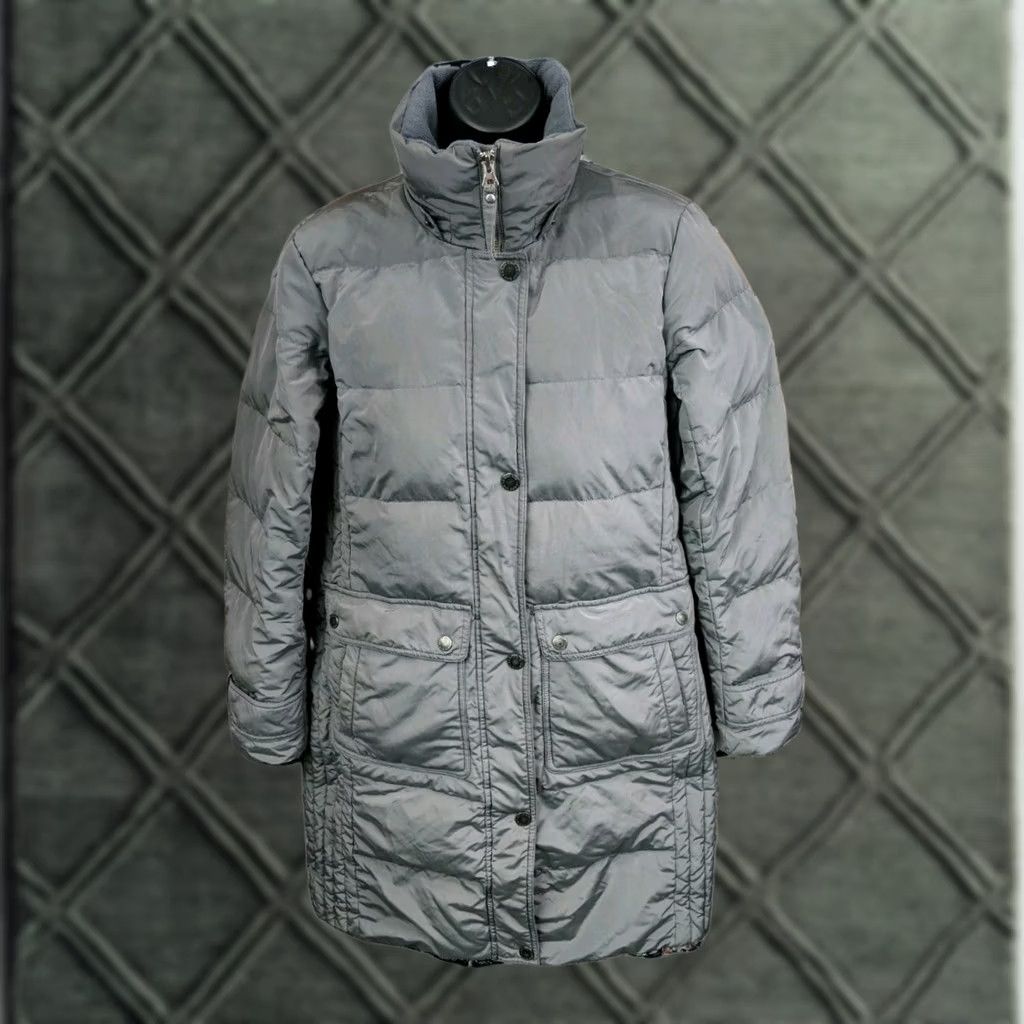 Lands' End LANDS END Womens Small Long Down Puffer Jacket Coat Quilted Grey Winter Size S / US 4 / IT 40 - 1 Thumbnail