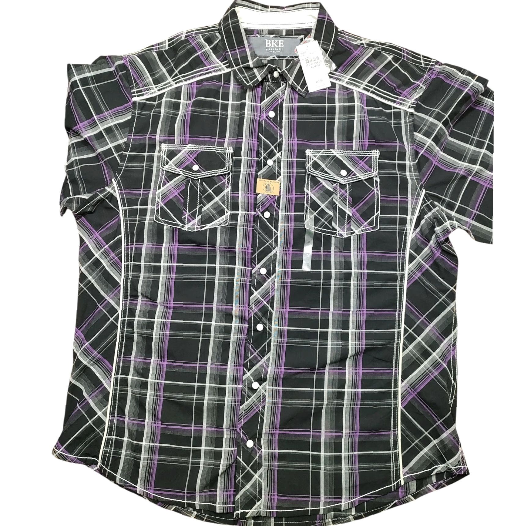 Vintage BKE Shirt Mens XL Black Pearl Snap Long Sleeve Plaid Western Casual Size US XL / EU 56 / 4 - 2 Thumbnail