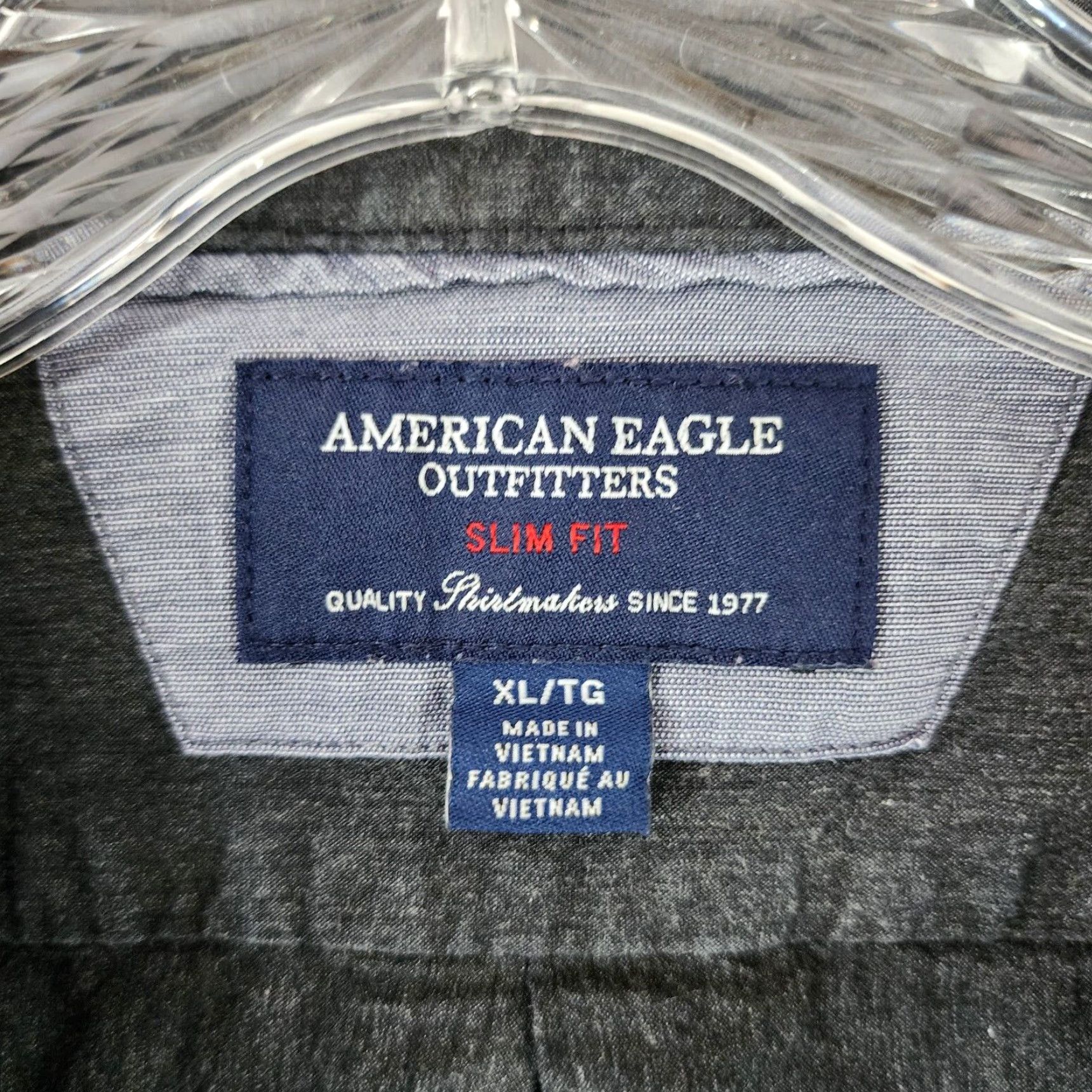 American Eagle Outfitters AMERICAN EAGLE Slim Fit Button-Up Shirt Long Sleeve Black Adult XL Mens Size US XL / EU 56 / 4 - 4 Thumbnail