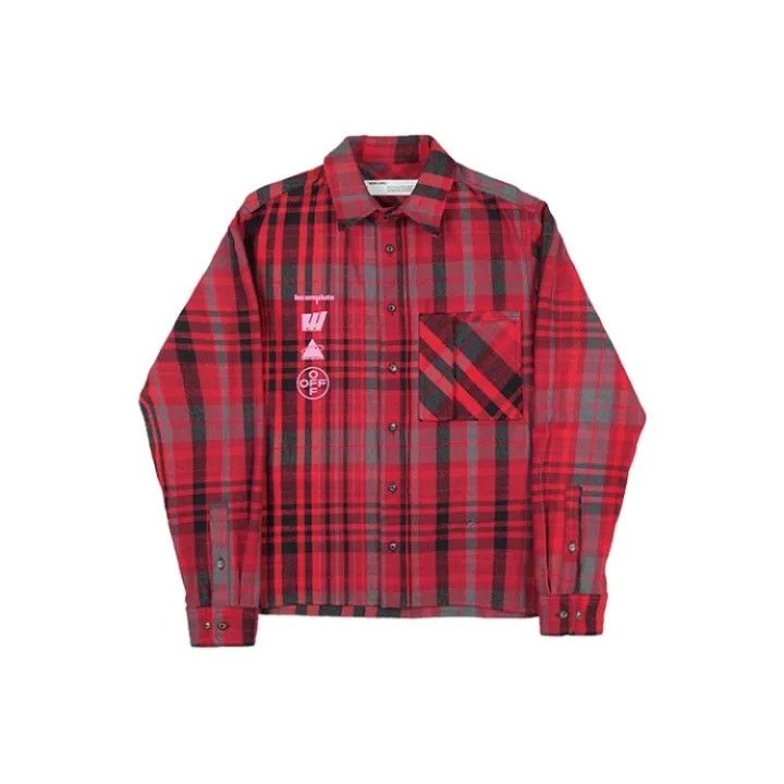 Off-White OFF-WHITE Mariana De Silva Red Plaid Shirt 0079 Size US XS / EU 42 / 0 - 1 Thumbnail