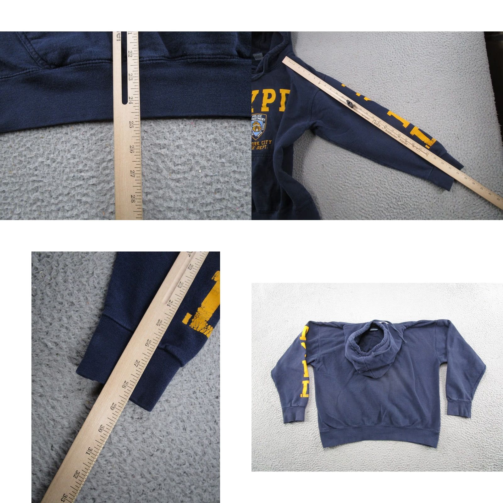 Vintage NYPD Hoodie Adult NYC New York Police Spell Out Hoodie Sweatshirt Size L BLUE Retro City Graphic Print Hooded Pullover Men XL? Size US L / EU 52-54 / 3 - 8 Thumbnail
