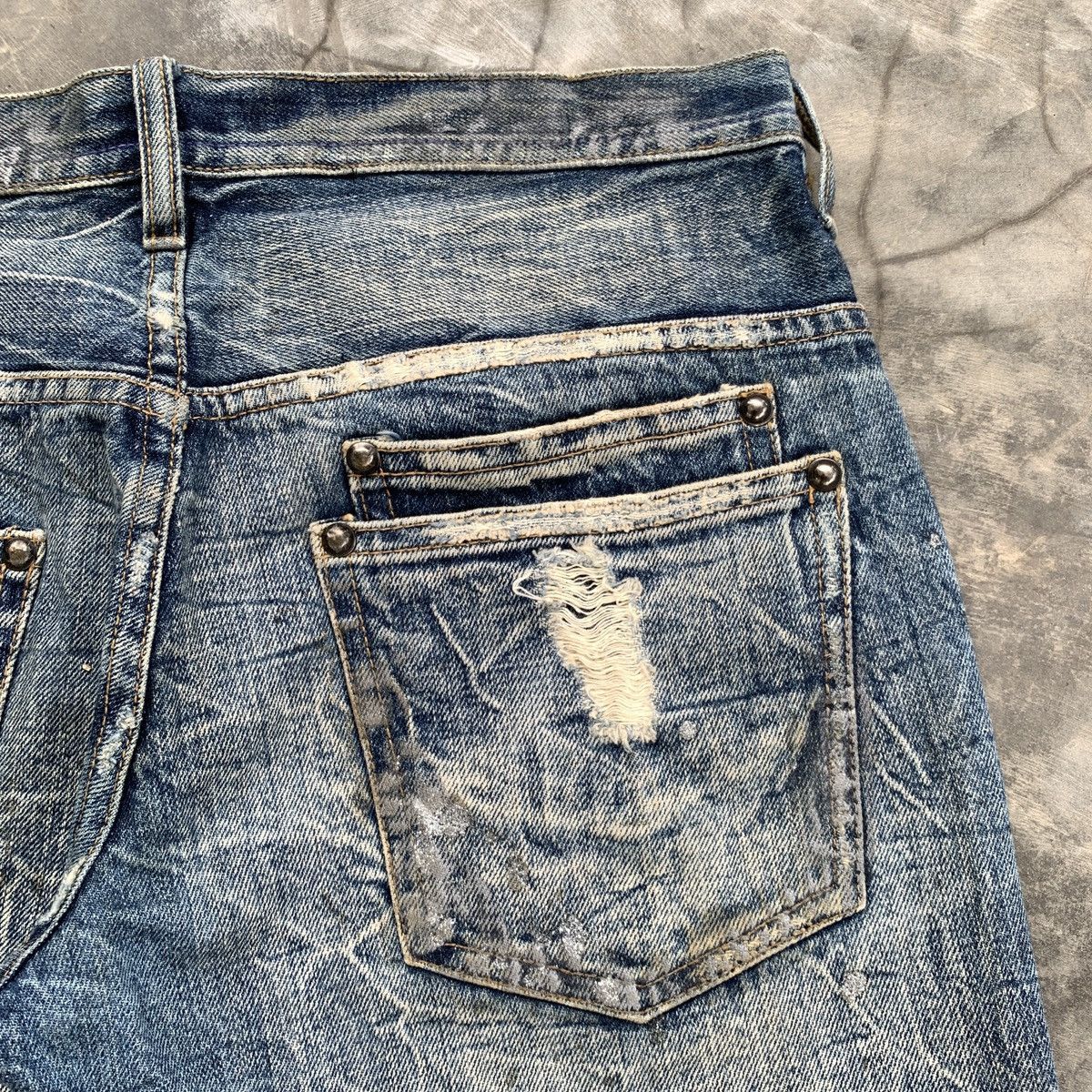 Le Grande Bleu (L.G.B.) Crazy Midas Glitter Paint Splatter ifsix LGB Flared Jeans Size US 31 - 11 Thumbnail