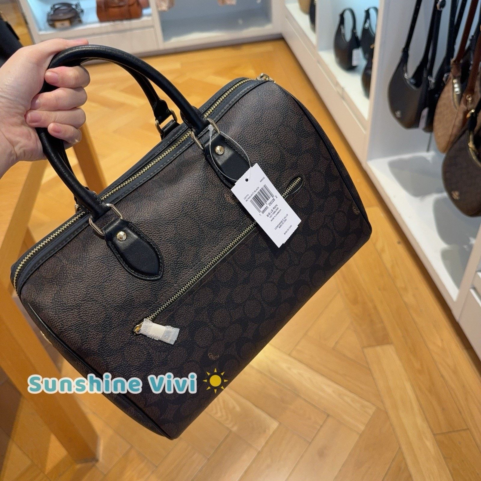 Coach NWT Coach Rowan Large Satchel Bag CEY74 Gold/Walnut /Black Size ONE SIZE - 2 Thumbnail