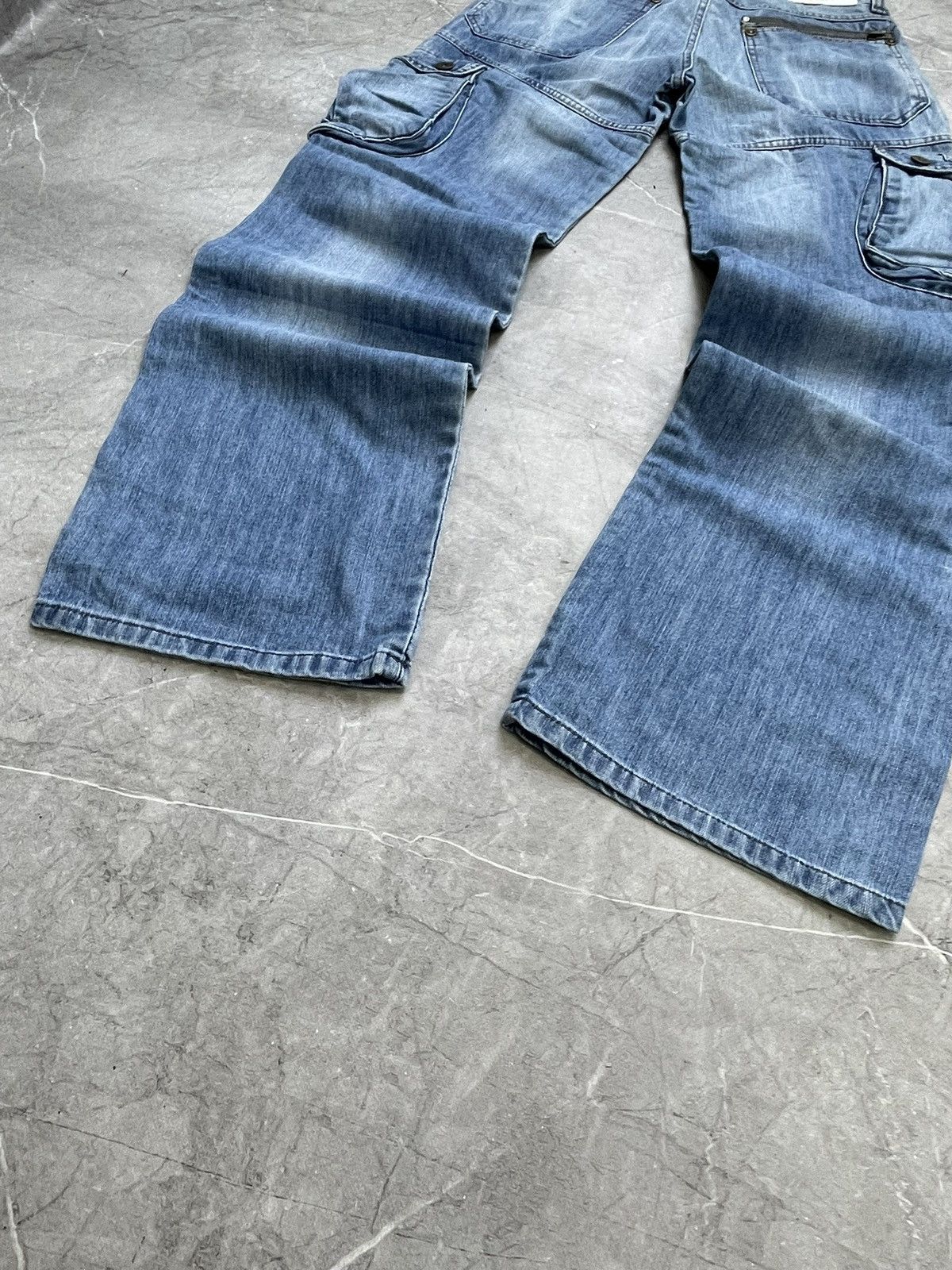 Tornado Mart baggy cargo denim distressed y2k pants tornado mart style Size US 31 - 11 Thumbnail