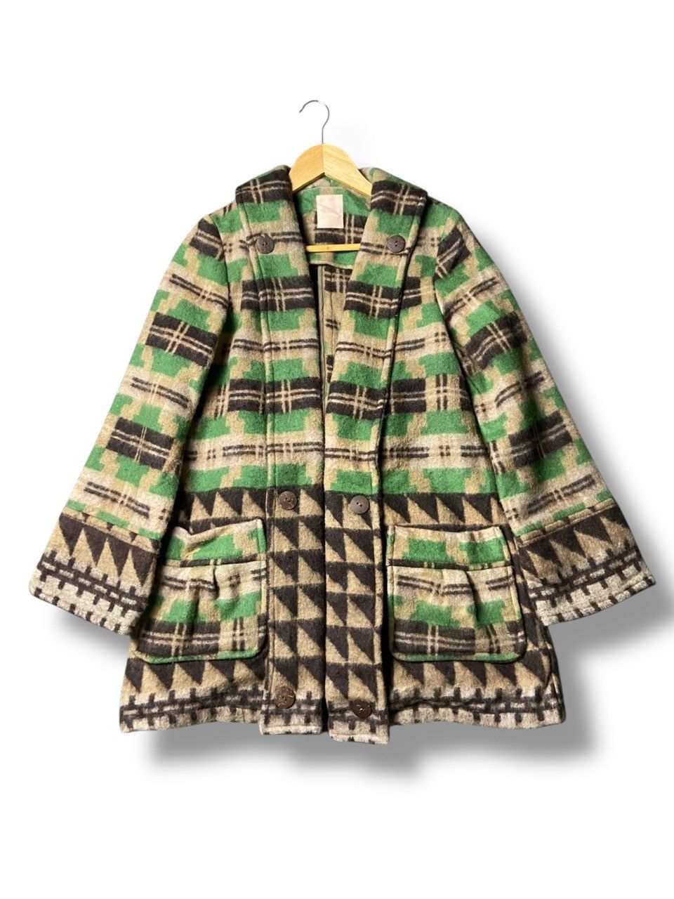 Beams Japan Beams Heart Native American Pattern Wool Peacoat (169) Size US XS / EU 42 / 0 - 1 Thumbnail