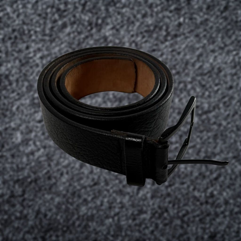 Ike Behar VINTAGE IKE BEHAR Leather Belt Mens 40 Black 46” with buckle Size 40 - 1 Thumbnail