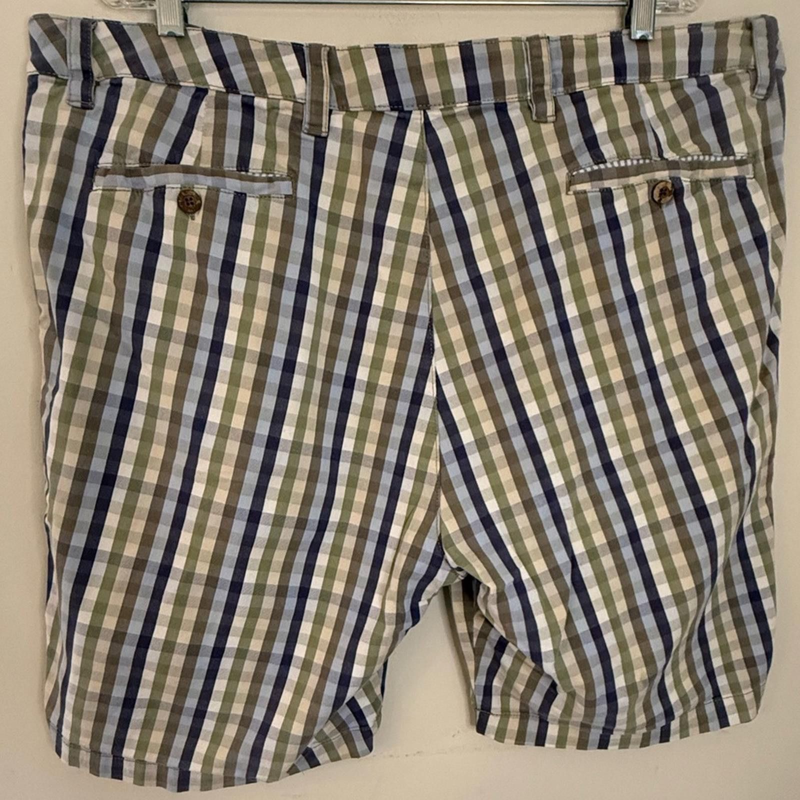 Other Old School Brand plaid chino shorts blue green cream 42” Size US 42 / EU 58 - 2 Thumbnail