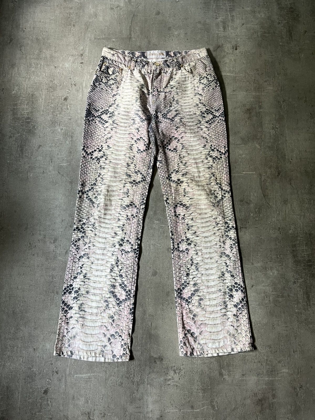 Roberto Cavalli Roberto Cavalli A/W 2002 Python effect pants very rare Size US 30 / EU 46 - 1 Thumbnail