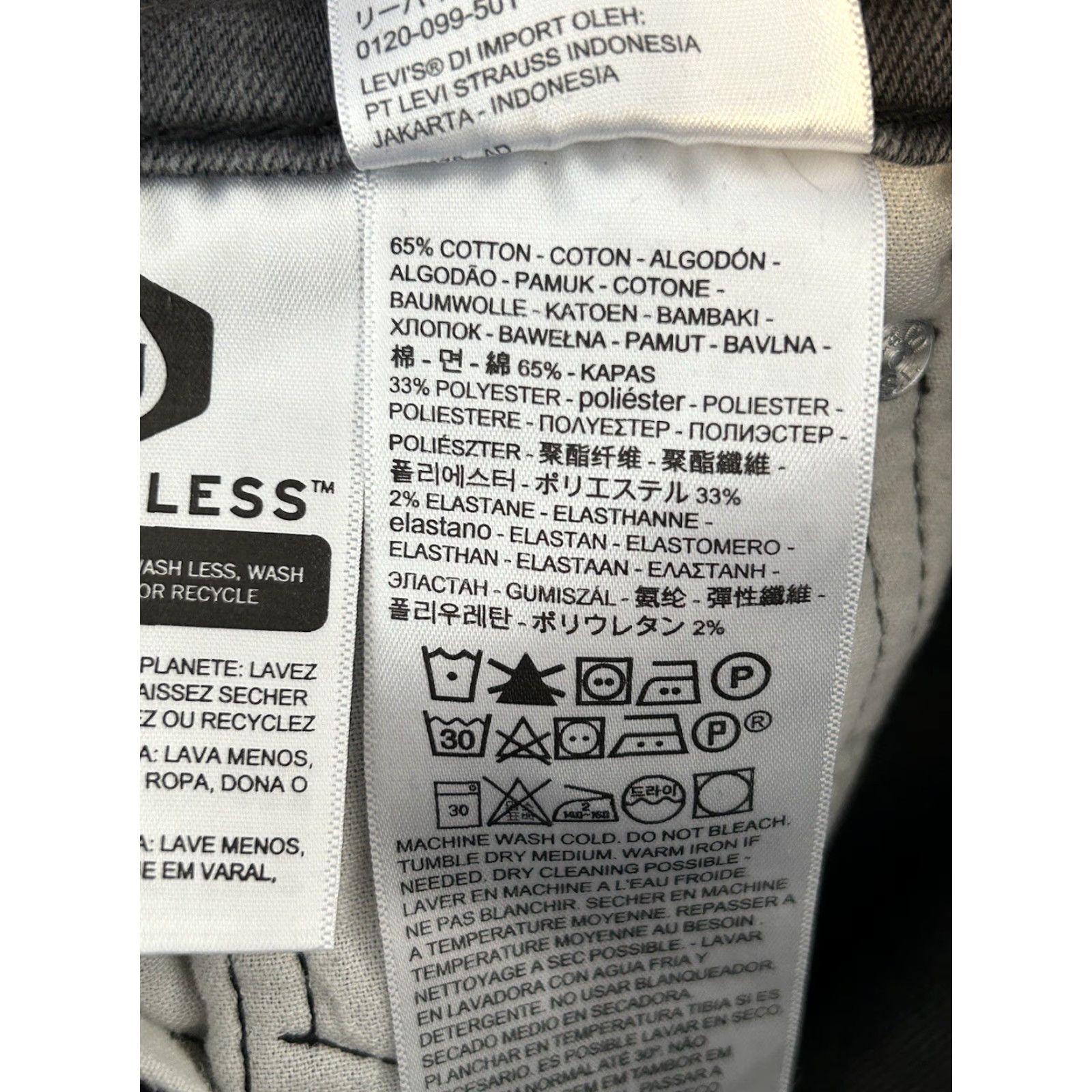 Levi's Levi's 511 Jeans Mens Regular Straight 29x30 Gray Solid Denim Size US 29 - 3 Thumbnail