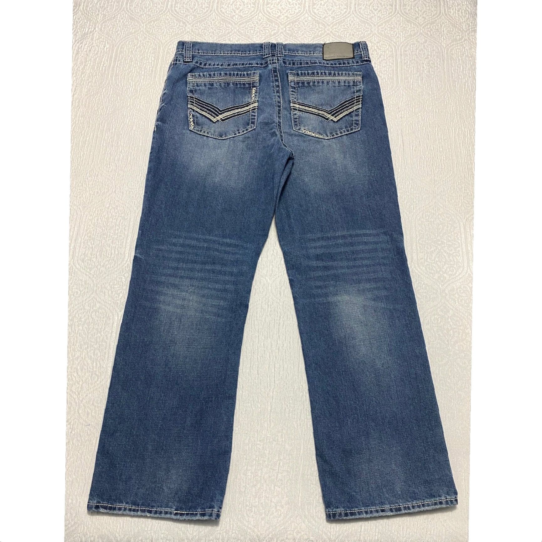 Faded Glory Faded Glory Jeans Mens Size 38x32 Relaxed Straight Leg Blue Denim Whiskers Size US 38 / EU 54 - 2 Thumbnail