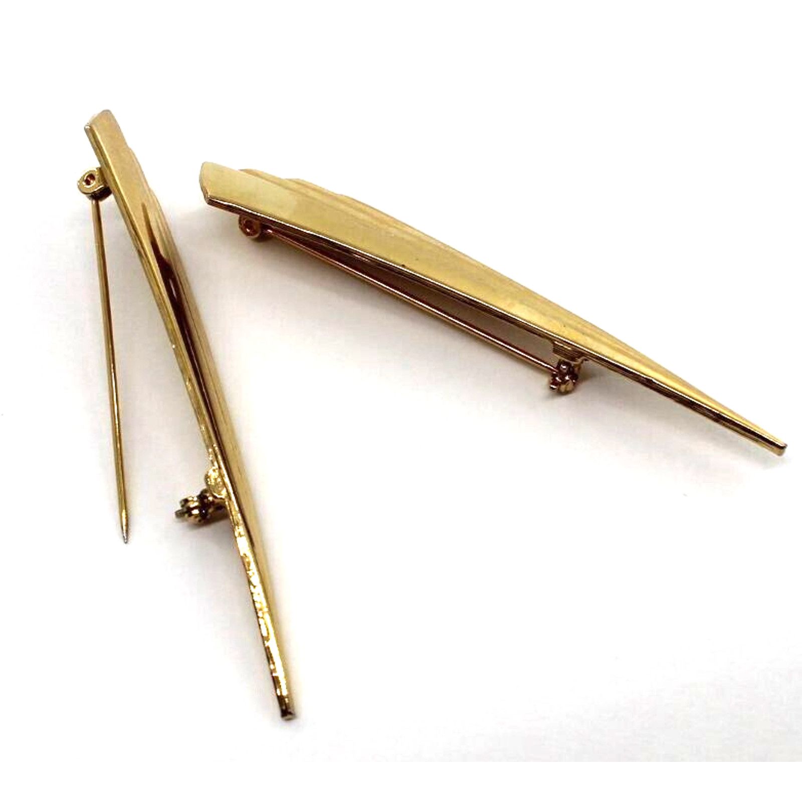 Other Two Beautiful Art Deco Streamline Brooch Pin • 3" •Gold Tone Size ONE SIZE - 3 Thumbnail