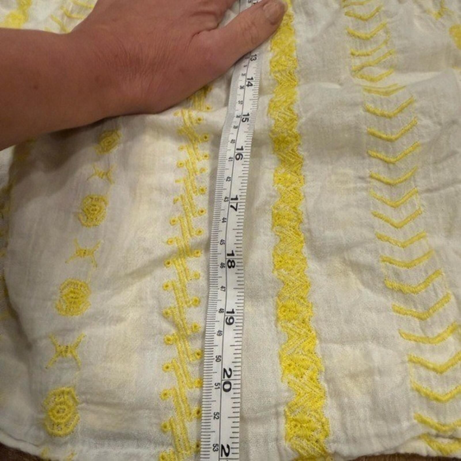 Other Boho Embroidered Gauze Cotton Tank White Yellow XS Size XS / US 0-2 / IT 36-38 - 6 Thumbnail