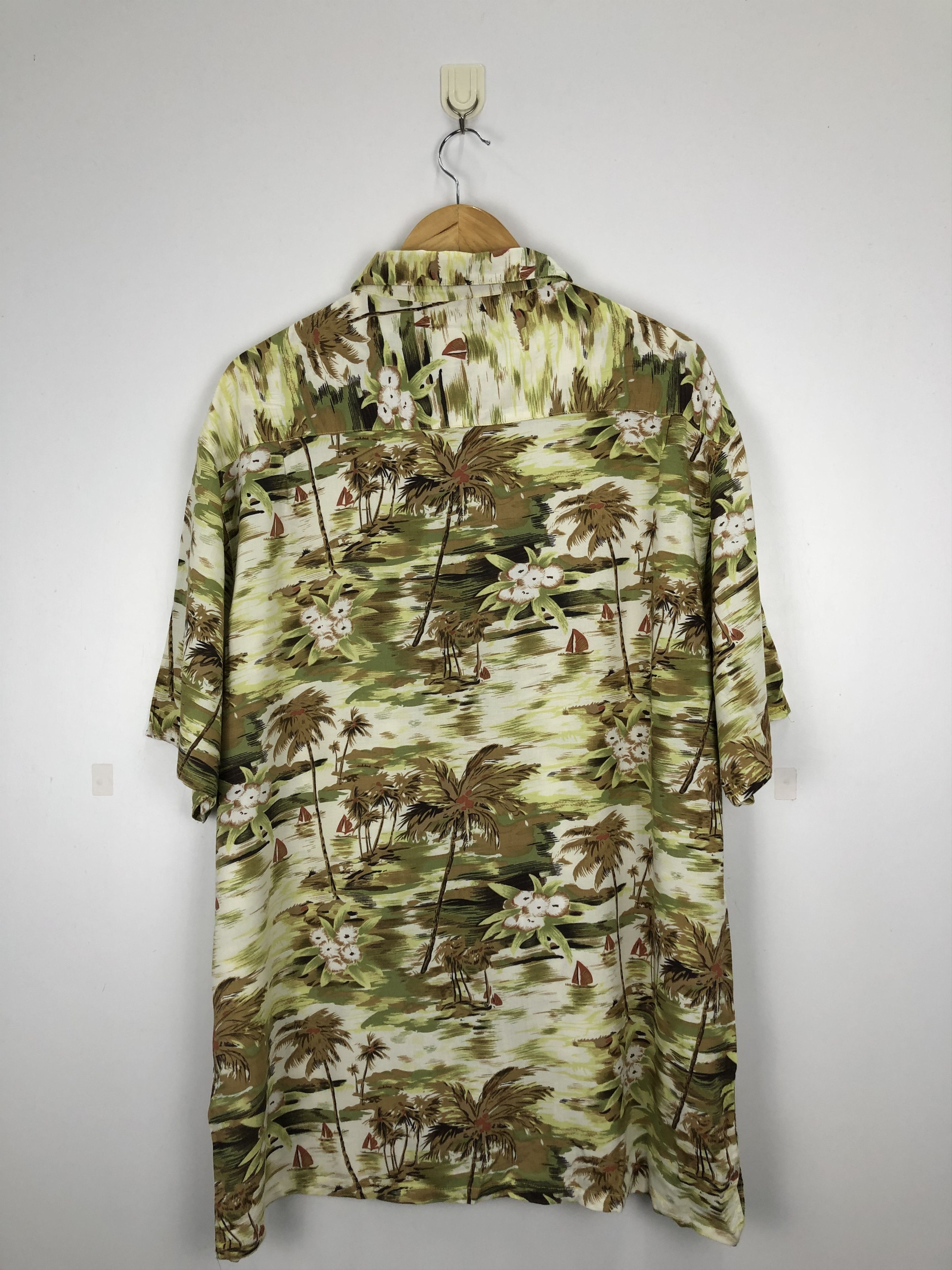 Vintage Vintage Hawaiian Shirt Trees Village Motive TA0005 Size US XXL / EU 58 / 5 - 2 Thumbnail