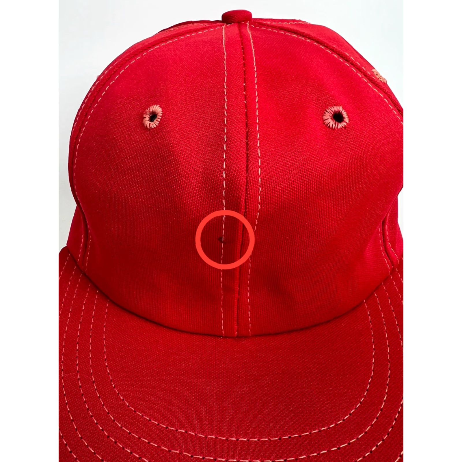 Vintage VINTAGE Red Snapback Hat Knit Stretch USA 90s Men One Size Adjustable Cap Size ONE SIZE - 2 Thumbnail