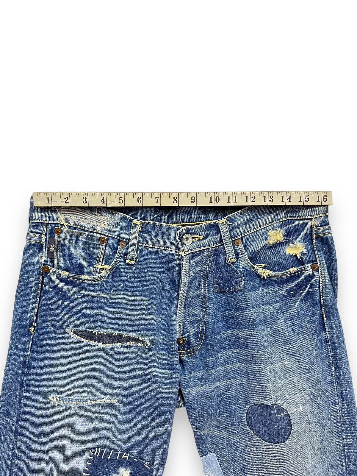 Japanese Brand 🔥Grunge Patchwork Distressed Original Selvedge Denim Japan Size US 32 / EU 48 - 22 Thumbnail