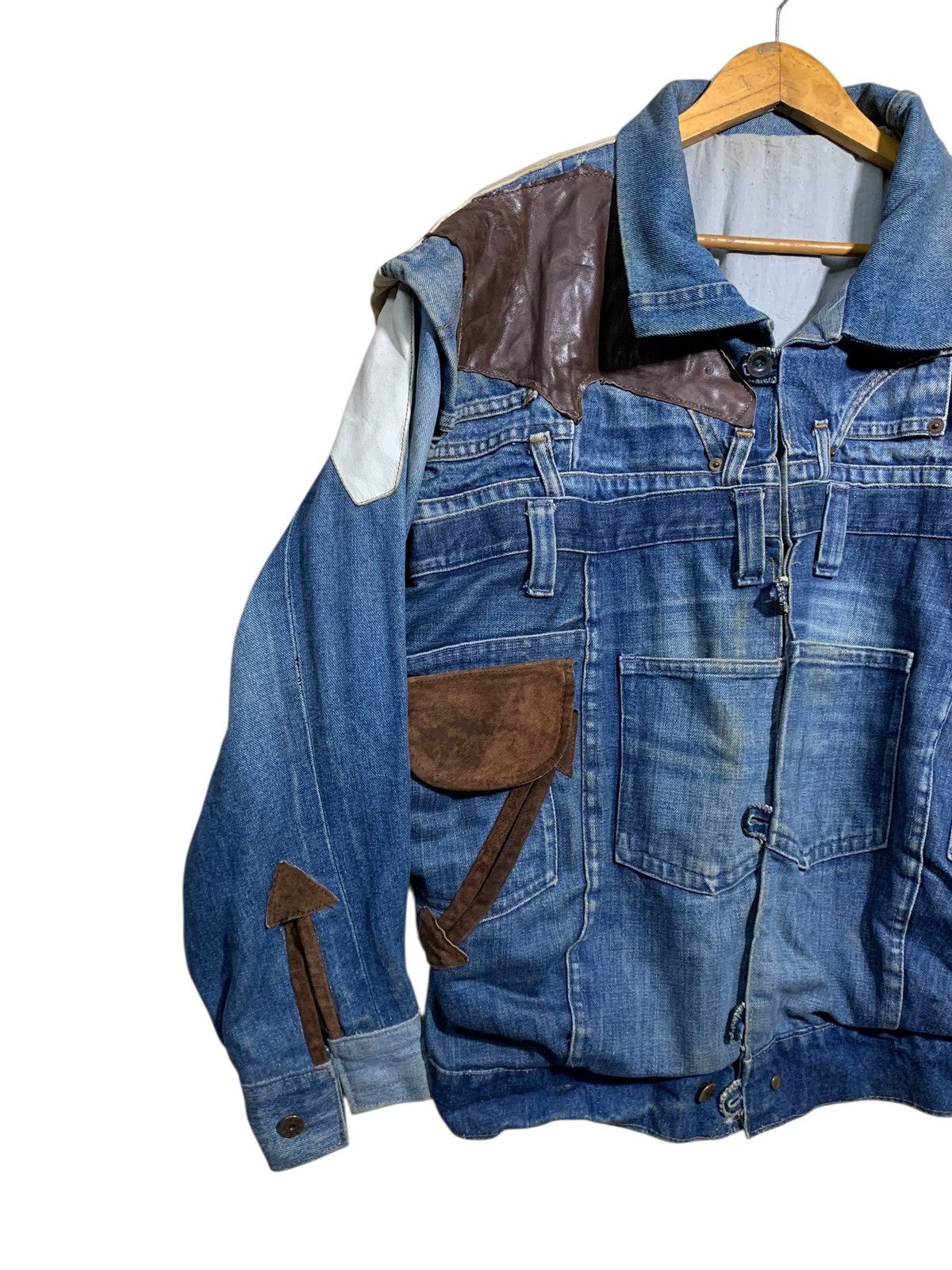 DENIM TEARS 🔥DENIM COSTUM WITH LEATHER PARTS PATCHWORKS Size US XL / EU 56 / 4 - 5 Thumbnail