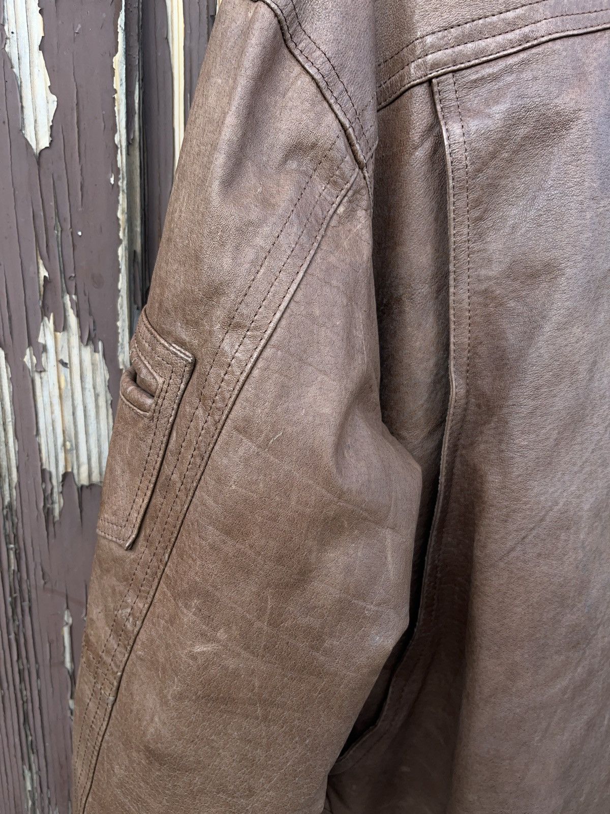 Other Vintage Archival Brown Leather Jacket Avant Garde Size US M / EU 48-50 / 2 - 10 Thumbnail