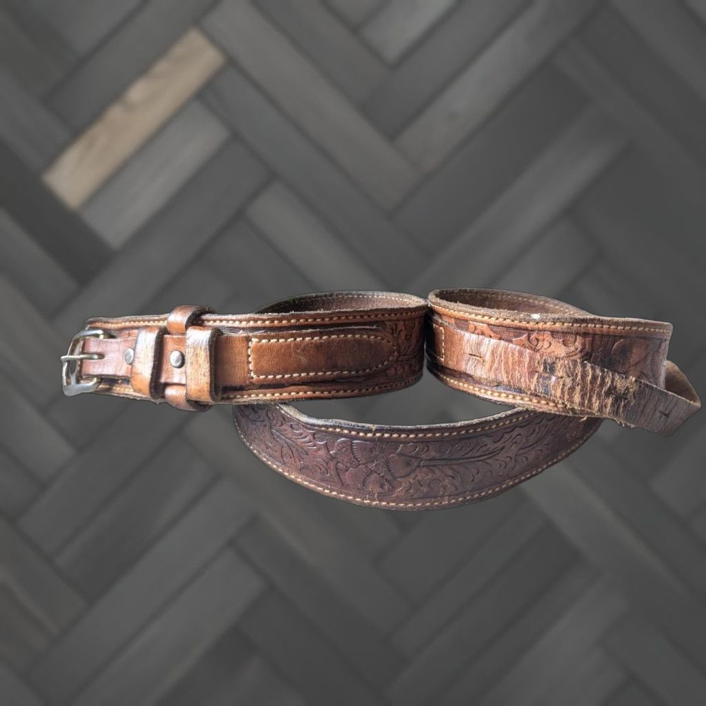 Vintage VINTAGE Textan belt 38 leather western Ranger Acorn buckle belt Mens Size 38 - 1 Thumbnail