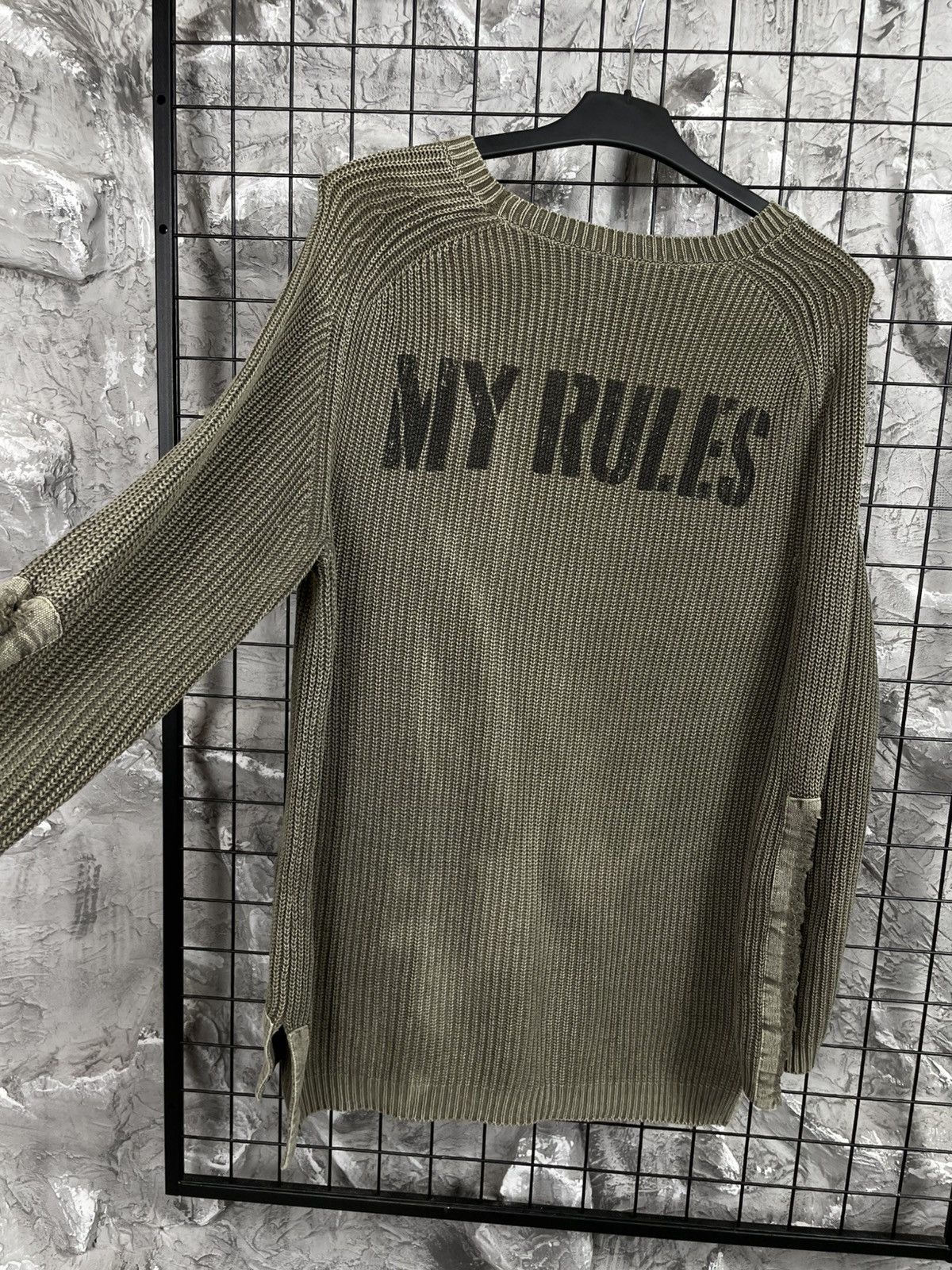 Junya Watanabe Y2K Textured Fade Distressed Sweater Military Archive Vibe Size US L / EU 52-54 / 3 - 6 Thumbnail