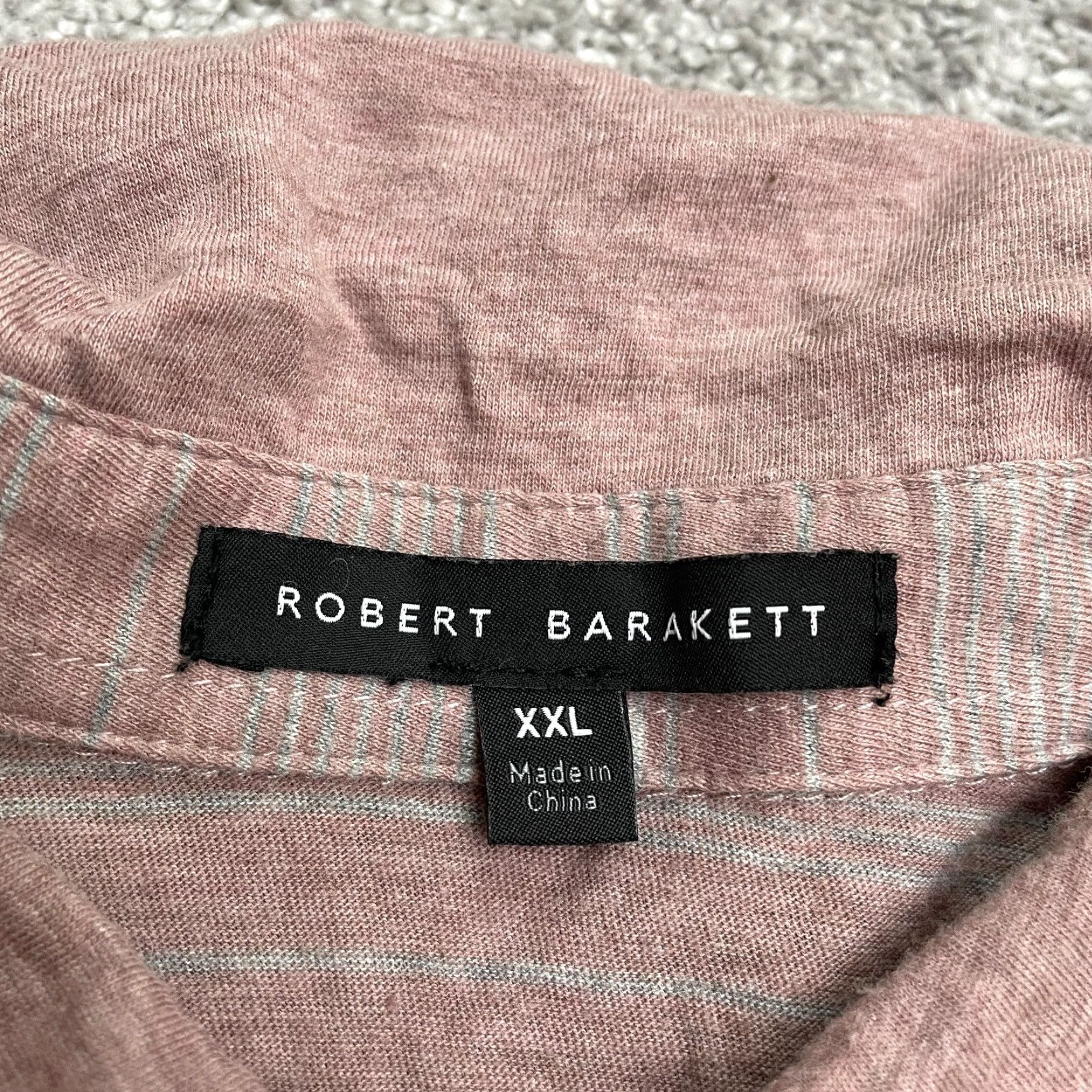 Vintage Robert Barakett Polo Shirt Men XXL Red Striped Soft Stretch Cotton Casual Activewear Size US XXL / EU 58 / 5 - 5 Thumbnail