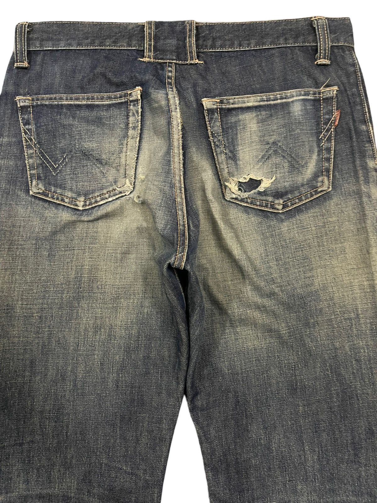 Edwin Vintage Edwin Bush Pant Distressed Bell Bottom Flare Jeans Size US 32 / EU 48 - 4 Thumbnail